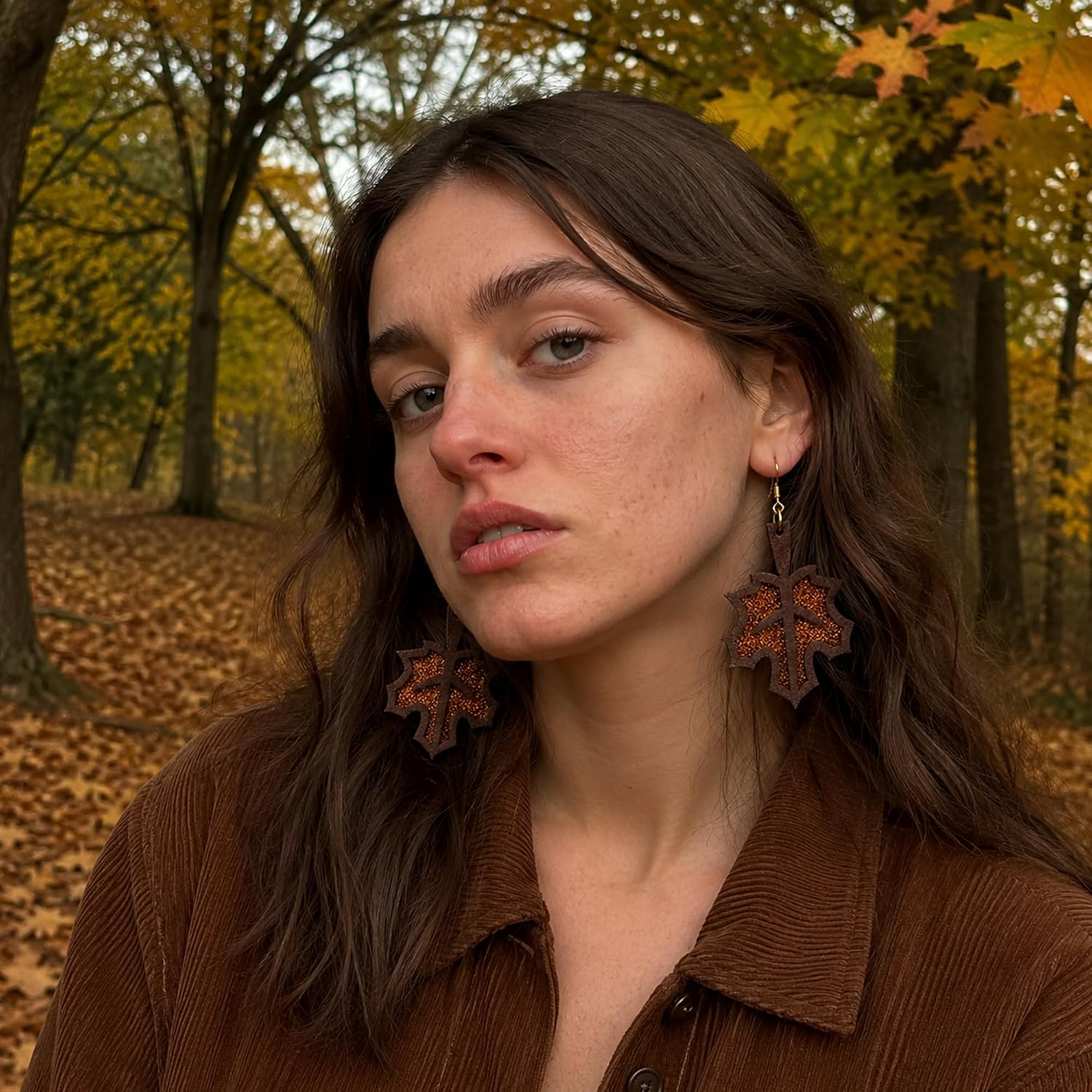 Detalle de OHOME Fall Dangle Earrings, Wood