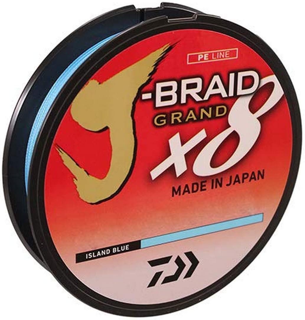 Detalle de Daiwa J-Braid Grand x8 plecionka wędkarska 16 lb, 300 jardów, Island Blue