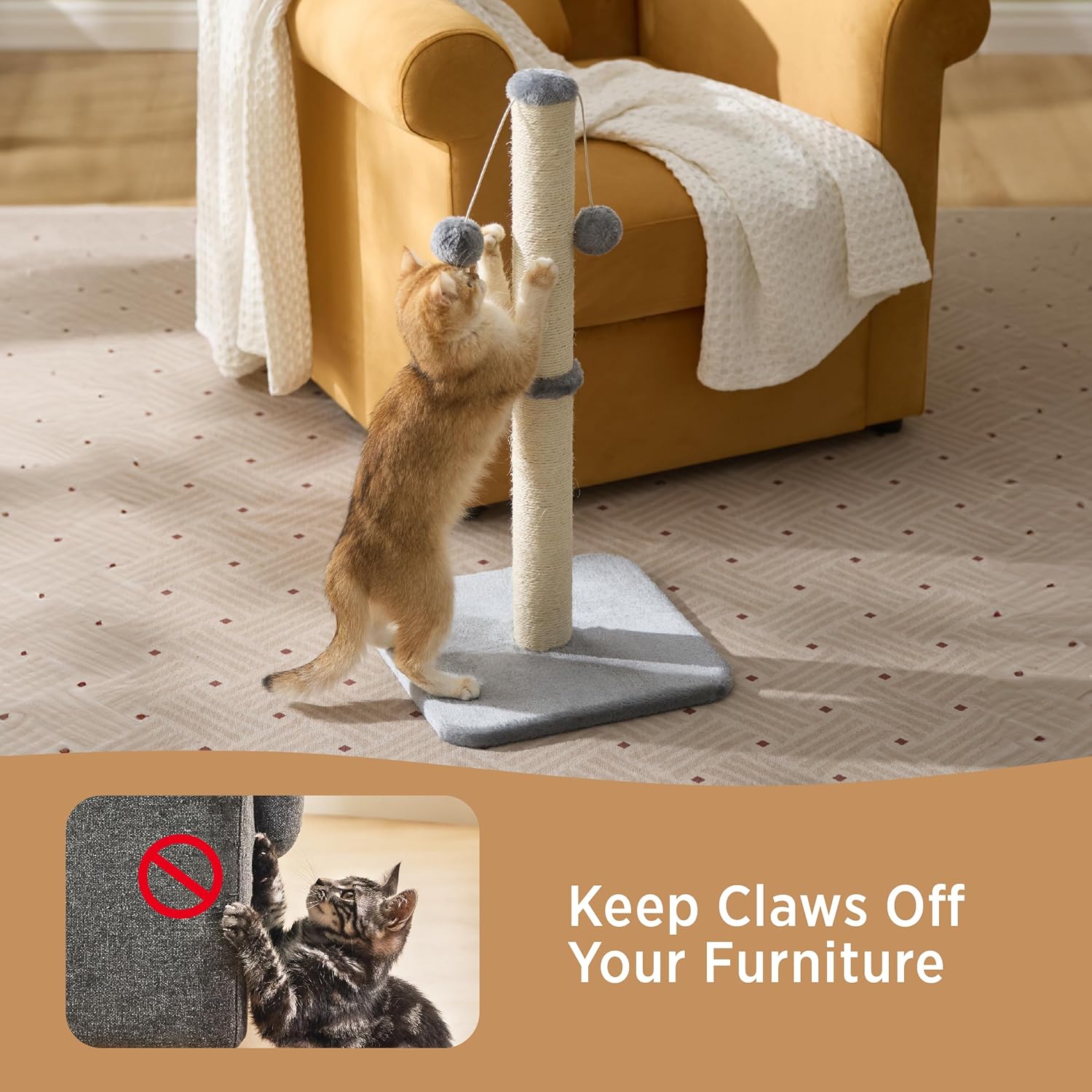 Thumbnail 1 de LE SURE Cat Scratching Post 40x40x86cm