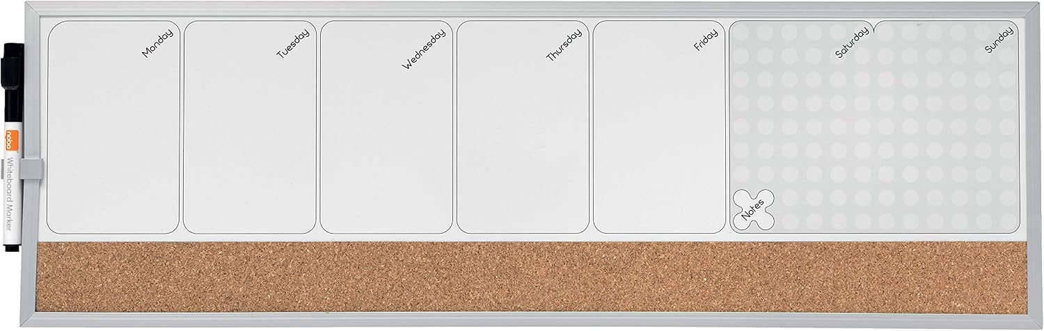Thumbnail 5 de Nobo Small Magnetic Whiteboard with Cork Notice Board, Arched Frame – 585 x 430 mm