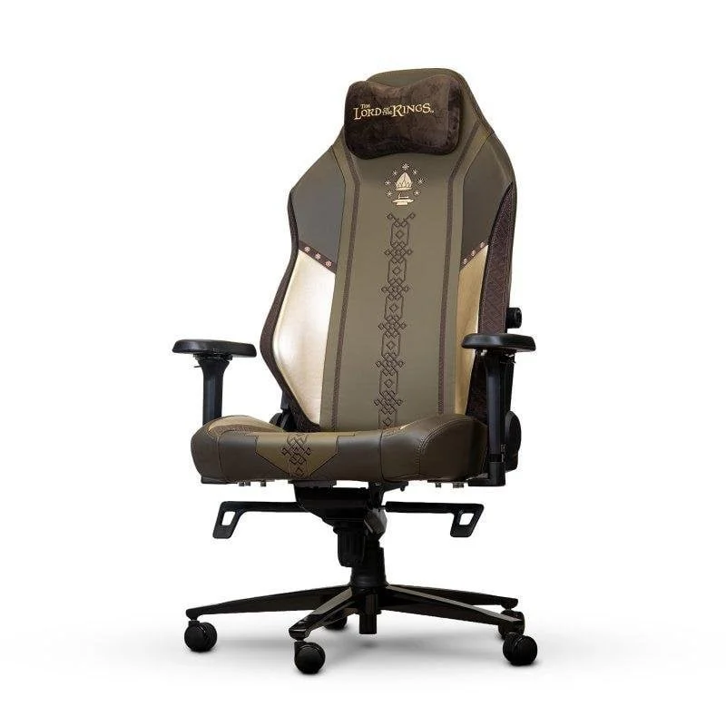 Detalle de Silla gaming Phoenix Monarch Moria XL: edición limitada en cuero napa y terciopelo