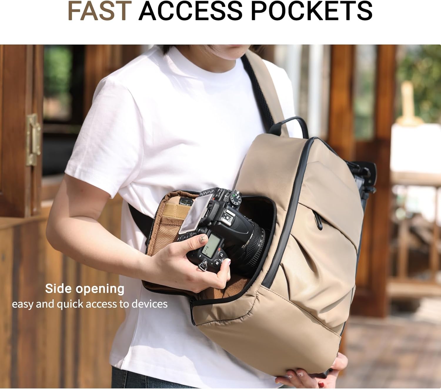 Thumbnail 1 de TAAOKA Kamera-Schultertasche: Vielseitiger DSLR/Spiegelloser Kamerarucksack mit modularen Einsätzen