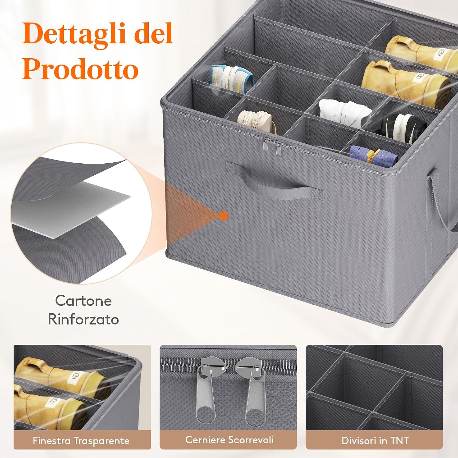 Detalle 2 de Lifewit Organizer scarpe pieghevole 43x32 cm