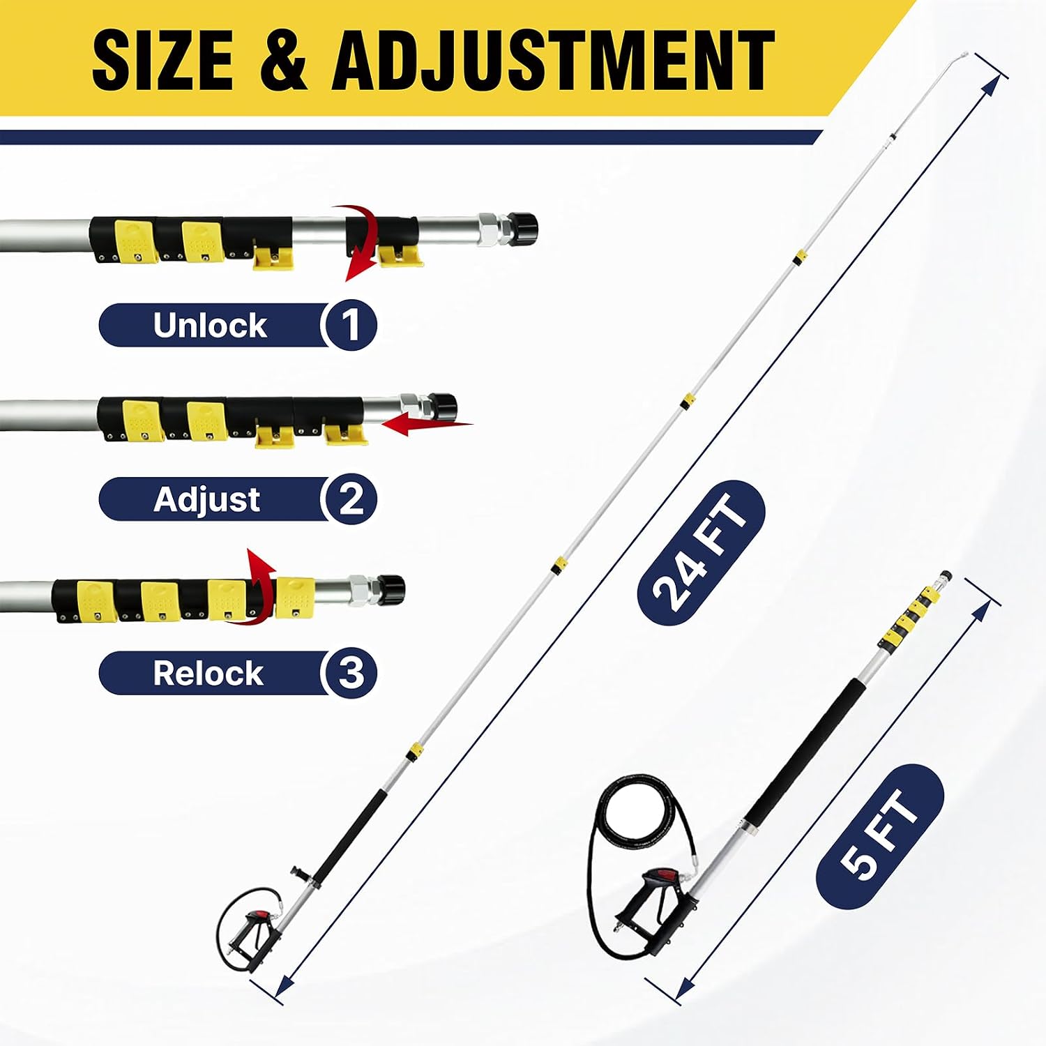 Thumbnail 4 de janz TW-004 24 FT Pressure Washer Telescoping Wand with 7 Nozzle Tips