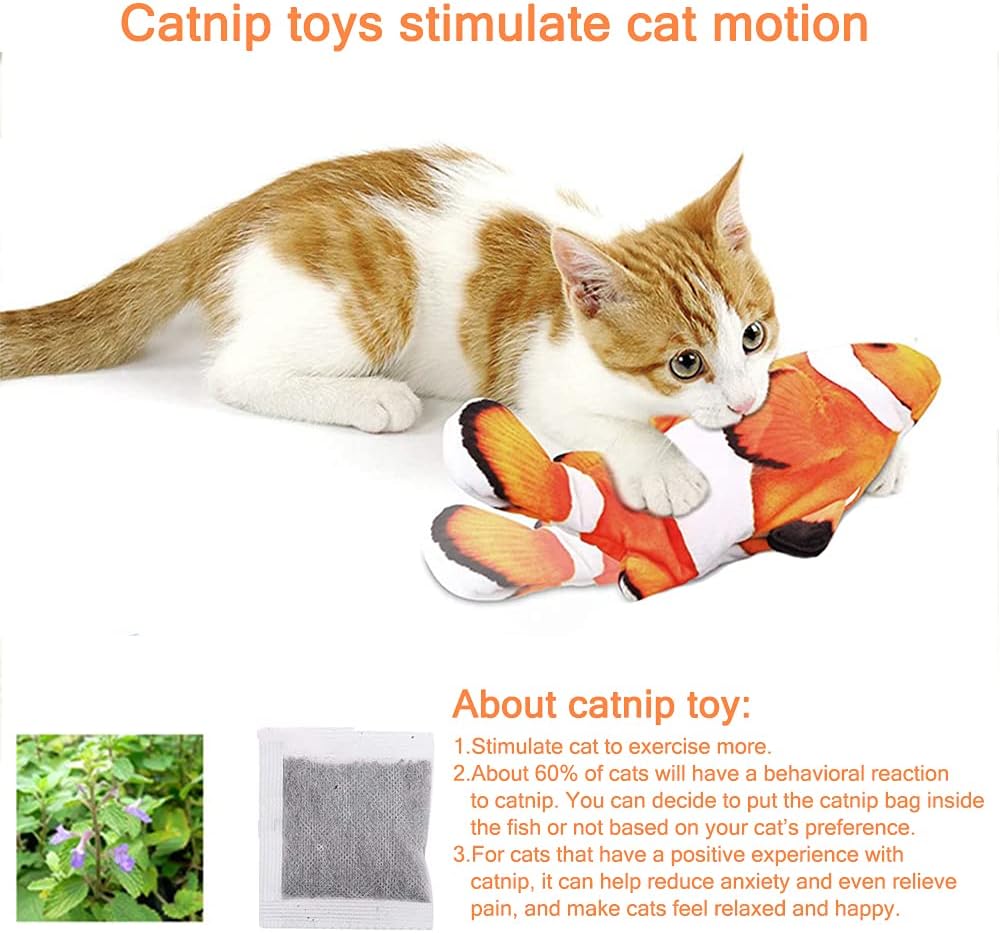 Thumbnail 1 de Nepfaivy Floppy Fish Cat Toy (11") – USB-rechargeable interactive catnip fish for indoor play