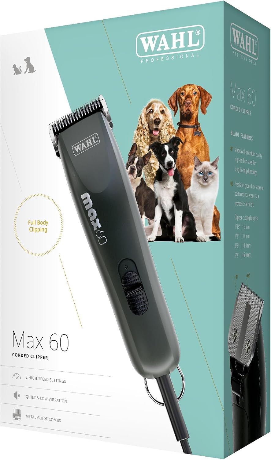 Detalle de Max 60 Professional Pet Grooming Tool – All Coats Clipser for Dogs & Cats