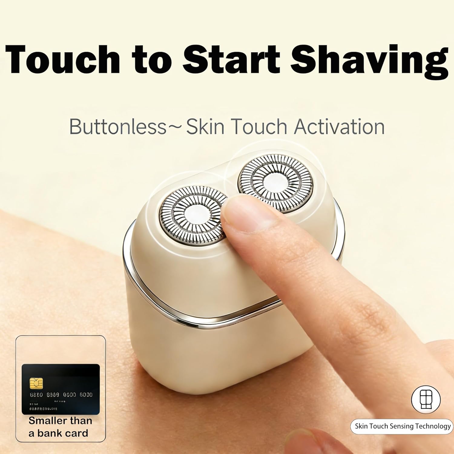 Detalle de Electric Mini Shaver for Men 2026 — Smart Sensor Portable Razor with 3D Floating Blades