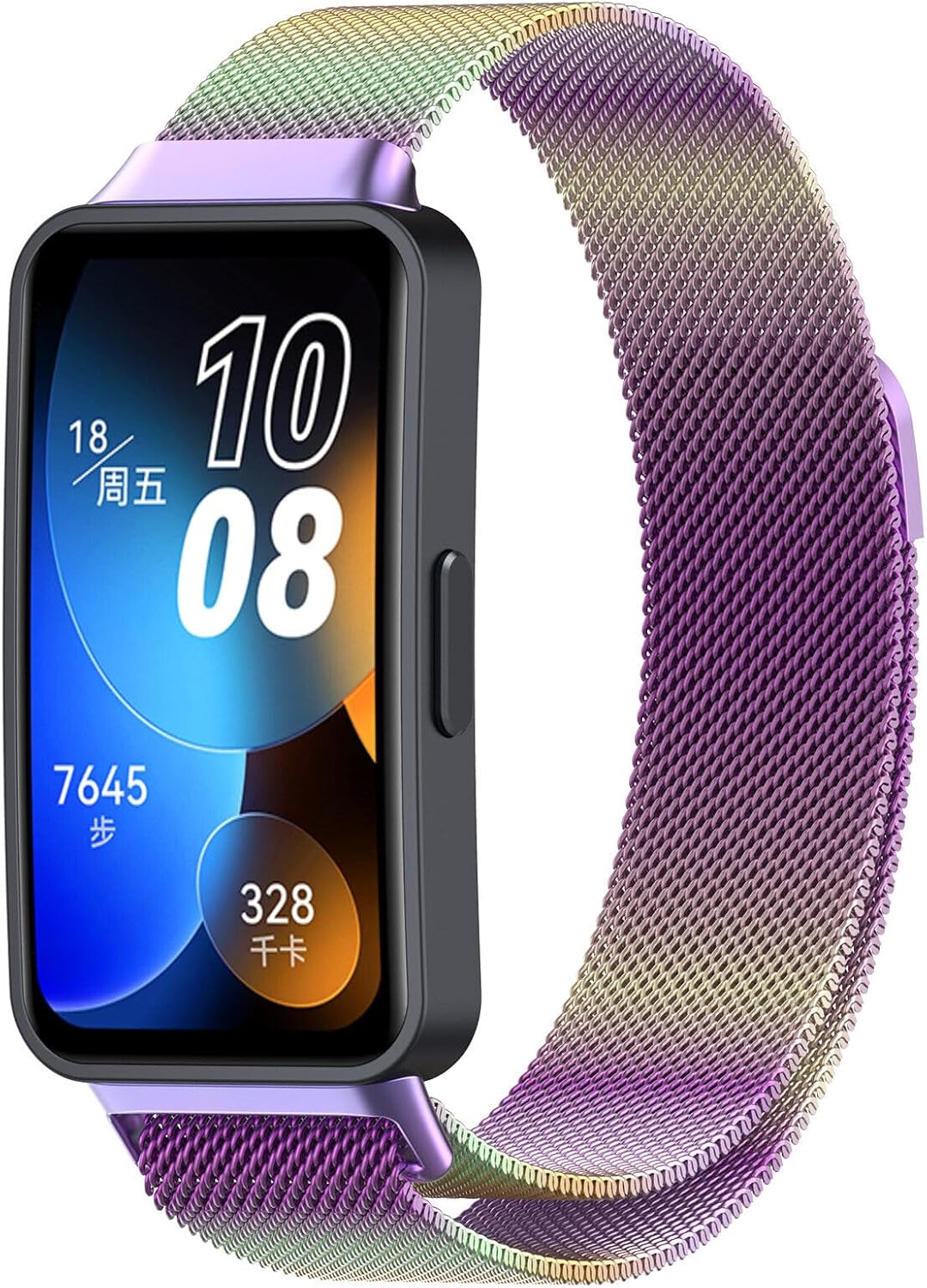 Detalle de Panda Bobo Milanese Stainless Steel Strap for Huawei Band 8/9/10