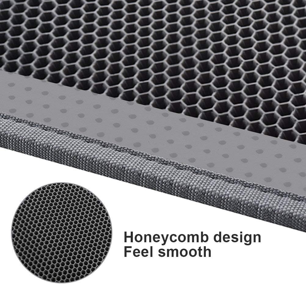 Detalle de Pieviev extra large double-layer honeycomb cat litter tray mat (89 x 61cm) in grey EVA
