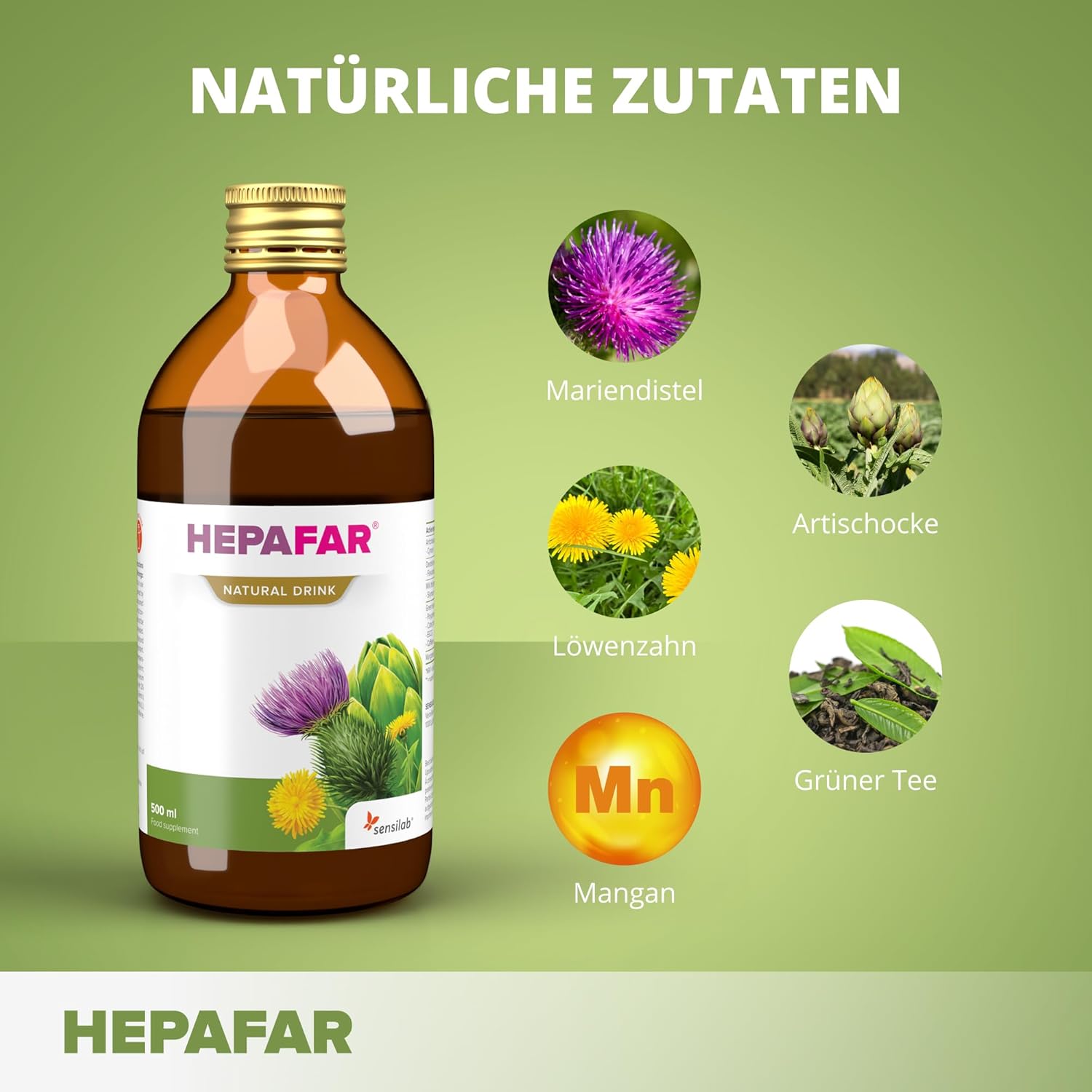 Thumbnail 1 de Hepafar Drink – Leber 500 ml (für 20 Tage) mit Mariendistel, Grünem Tee & Artischocke
