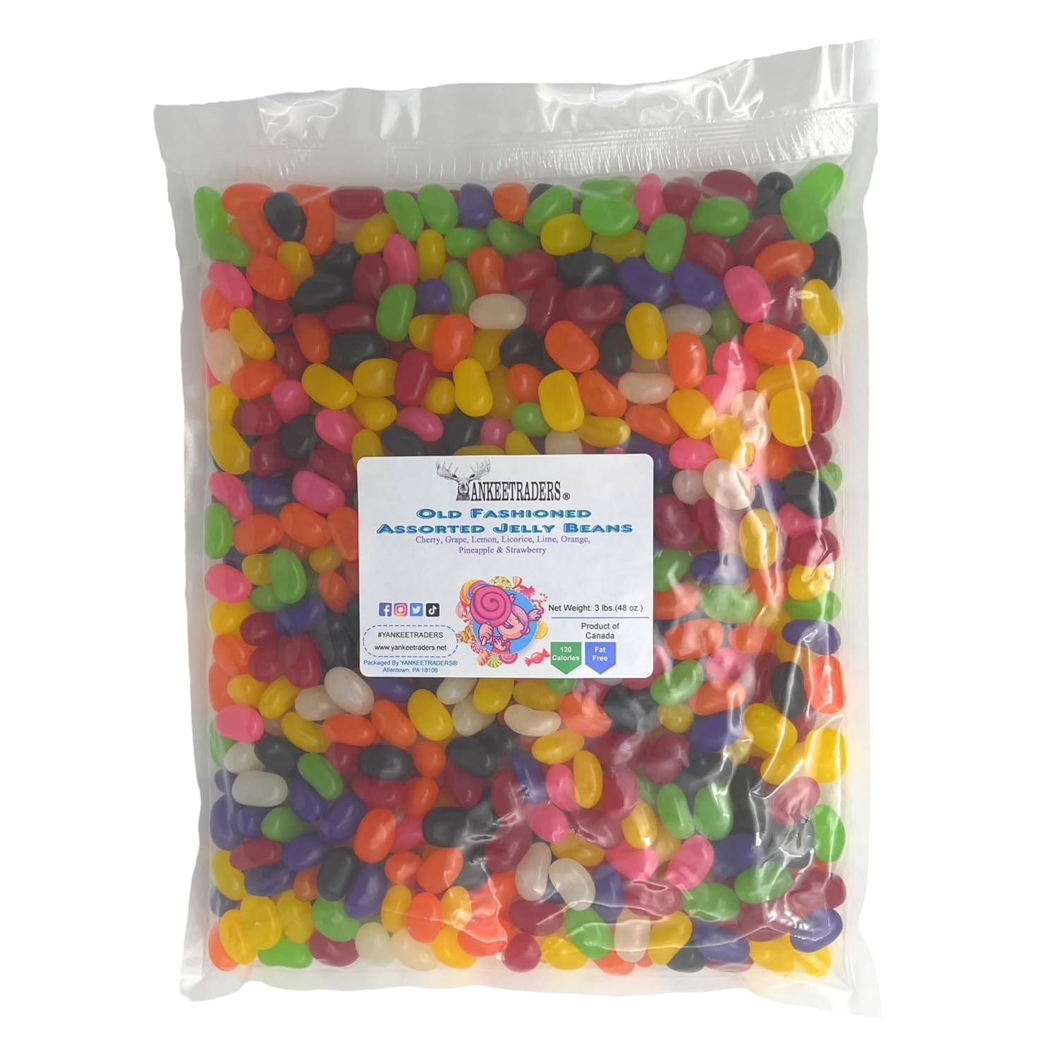 Detalle de YANKEETRADERS Assorted Flavor Jelly Beans, 3-Pound Bulk Bag