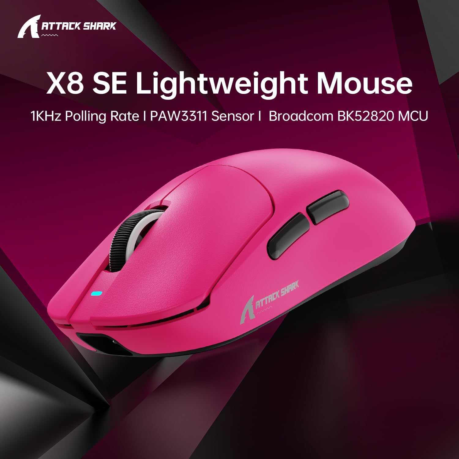 Detalle 2 de ATTACK SHARK X8SE Maus für große Hand – ultraleicht, vielseitig verbunden, präziser 3311 Gaming-Sensor