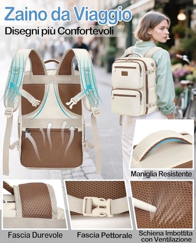Detalle de LYNXCHER Zaino da Viaggio Easyjet 45x36x20 – 30L, 15.6'' in Cabina, Uomo/Donna
