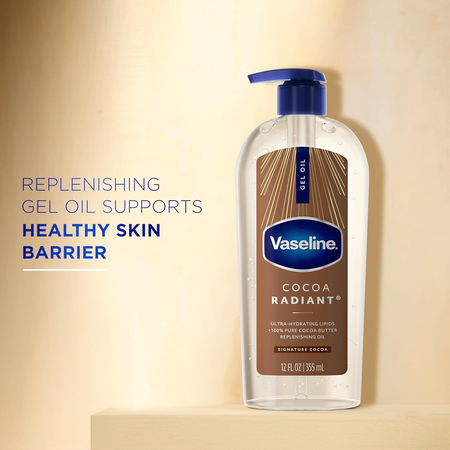 Detalle 2 de Vaseline Cocoa Radiant Body Gel Oil, 12 oz, with Cocoa Butter