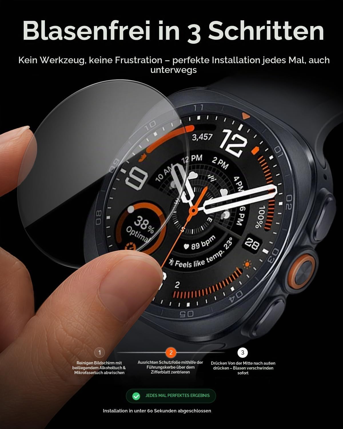 Detalle de Aimtel 4‑Stück Panzerglas Displayschutz für Galaxy Watch Ultra 2 47mm