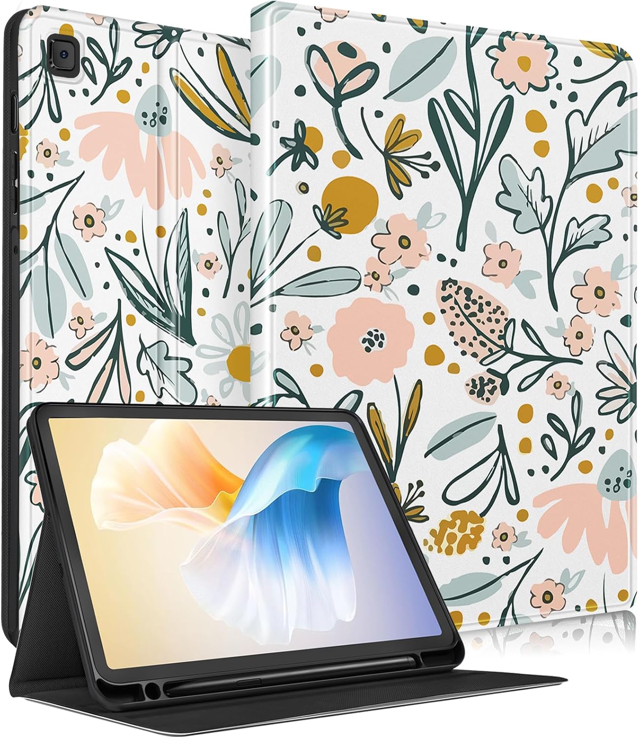 Detalle de SurgeCraft Flower Kawaii Folio Case for Samsung Galaxy Tab S6 Lite 10.4 Inch