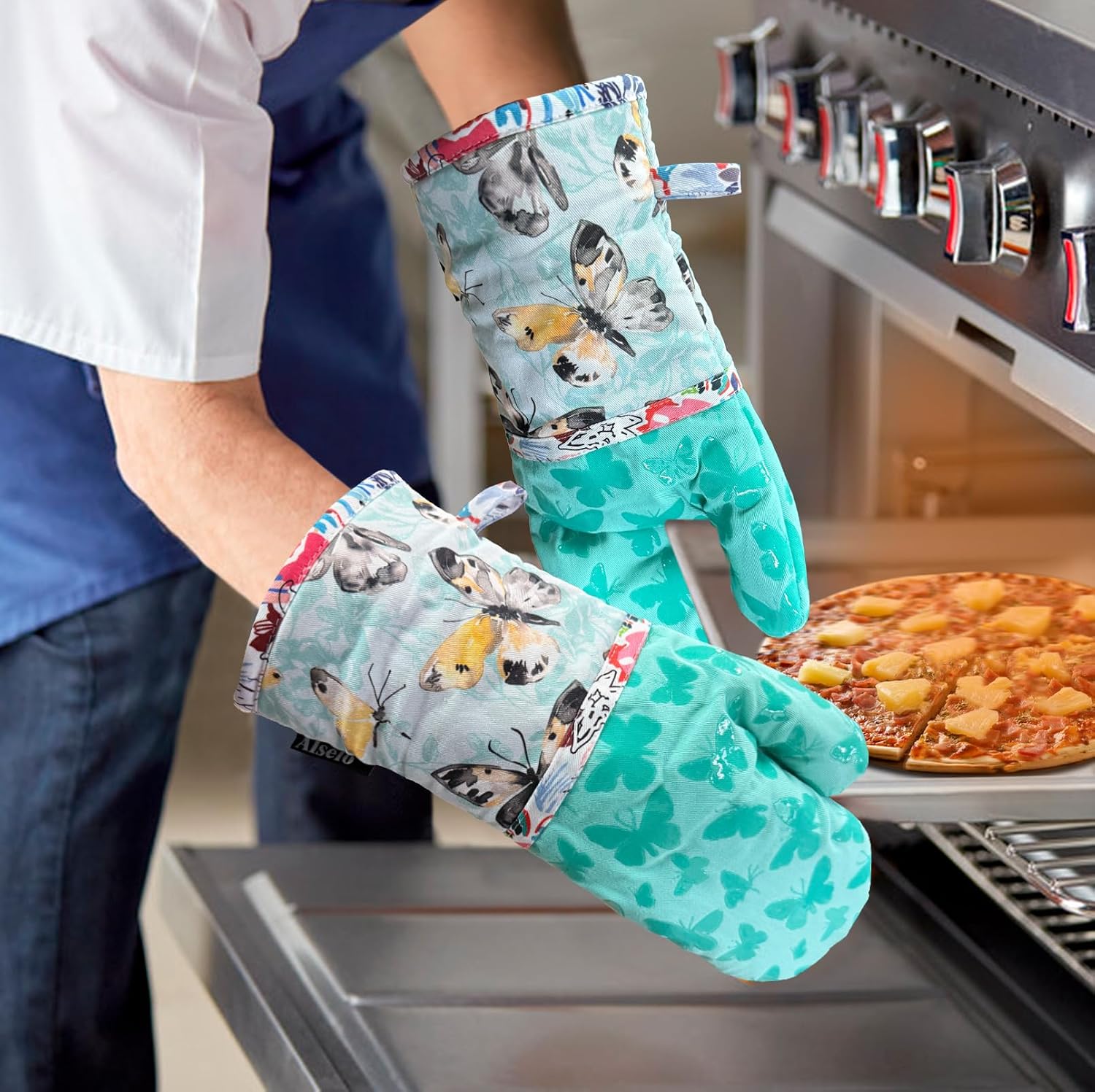 Detalle de Alselo Oven Mitts, 7" x 13.5