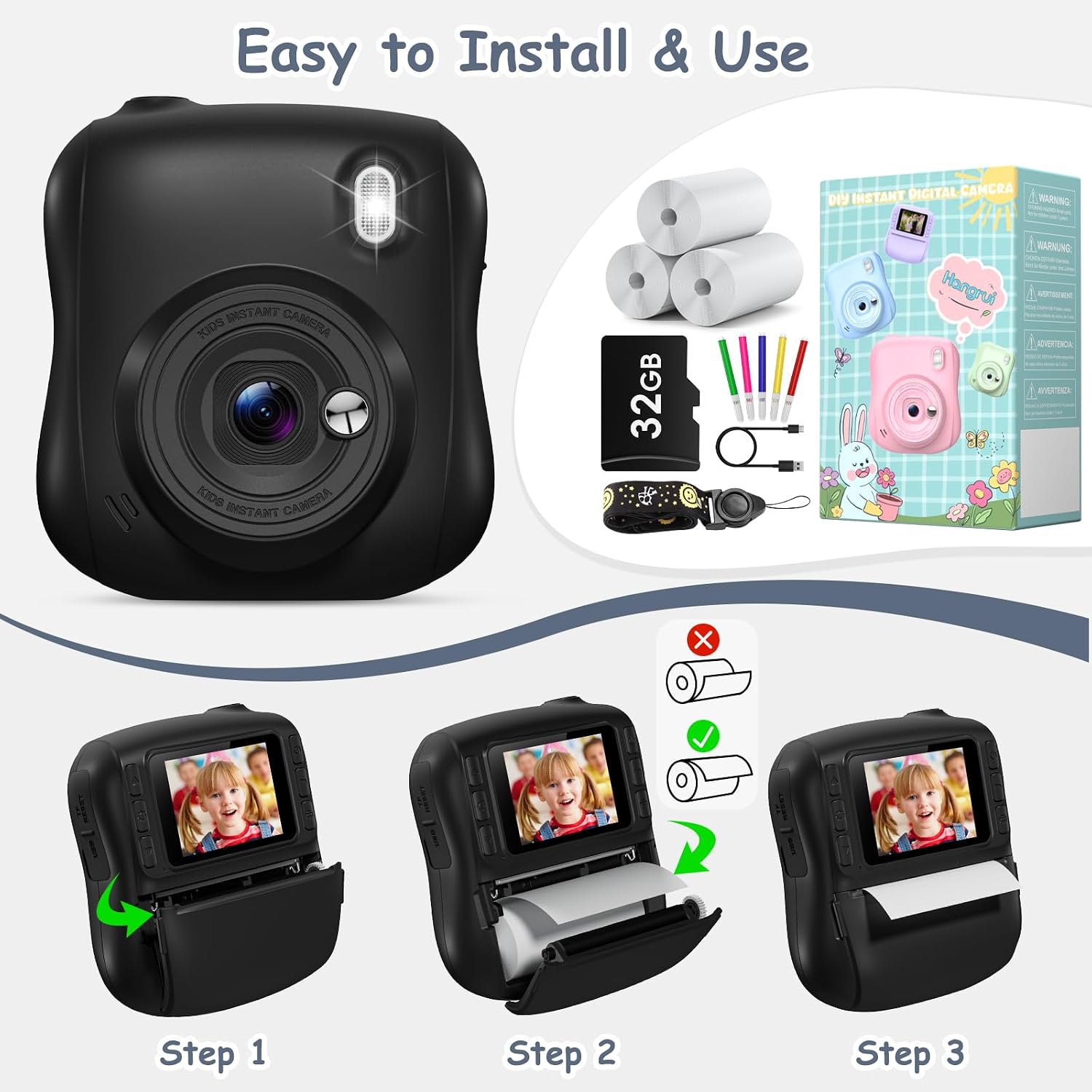 Detalle 1 de Hangrui Kids Camera 14MP with 32GB card