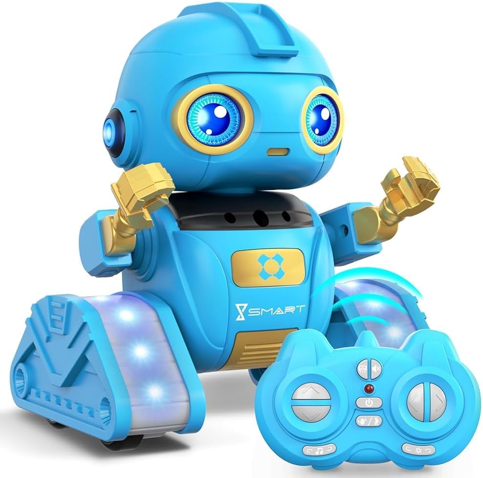 Detalle de Ophy Roboter Kinder Spielzeug – wiederaufladbar, Projektion und Gestensteuerung (Blau, ab 6 Jahren)