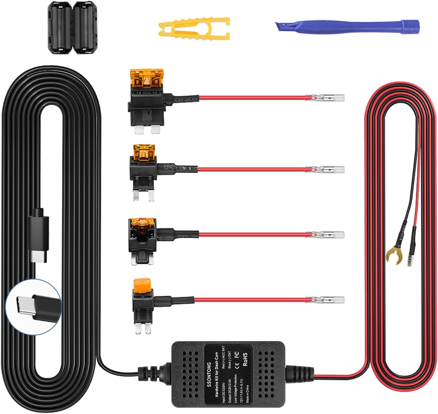 Detalle de Upgraded Dash Cam Hardwire Kit 13ft cable