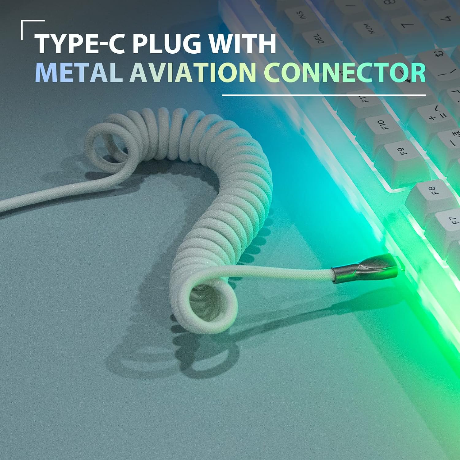 Detalle 2 de EPOMAKER MIX Type C Coiled Cable 1.8m for Gaming Keyboards