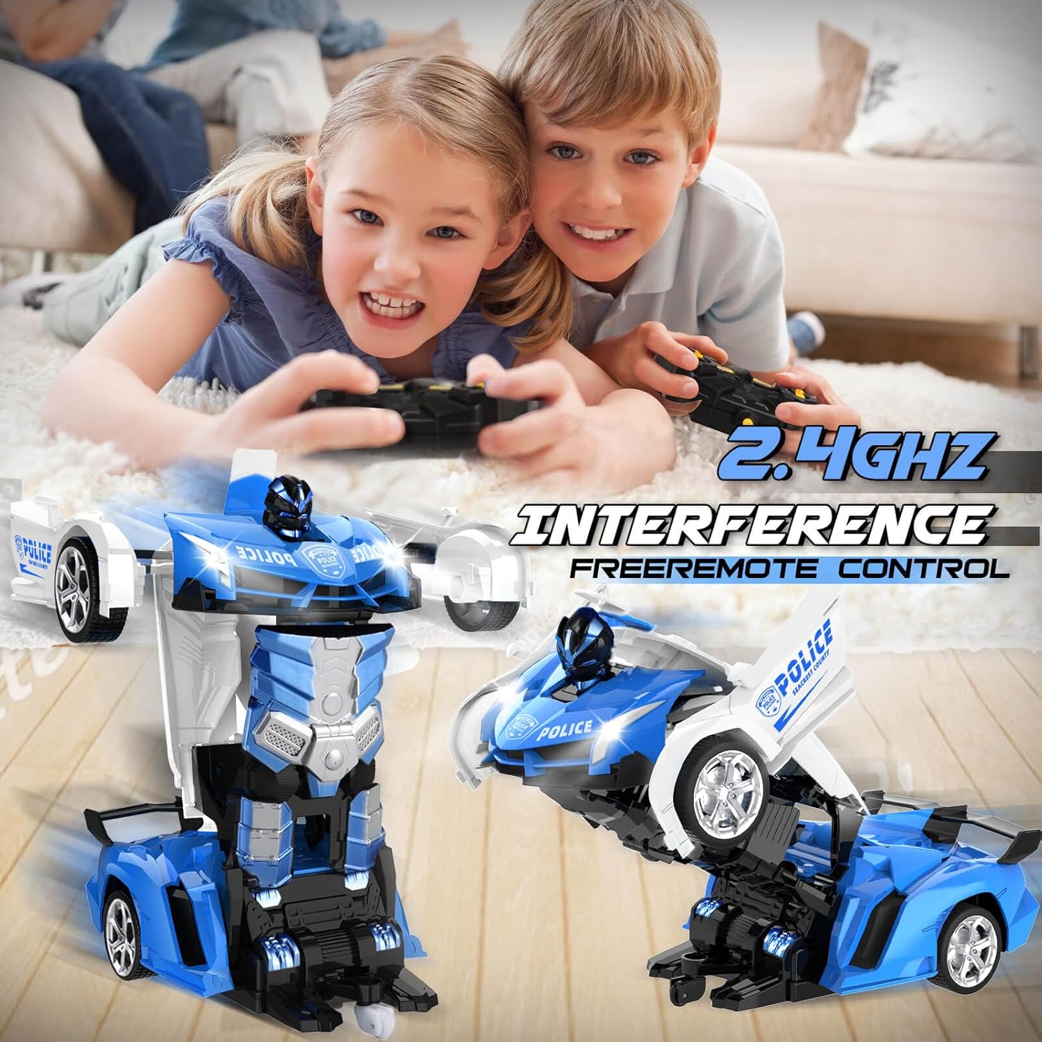 Detalle 2 de Britik Transforming RC Police Car 2 in 1