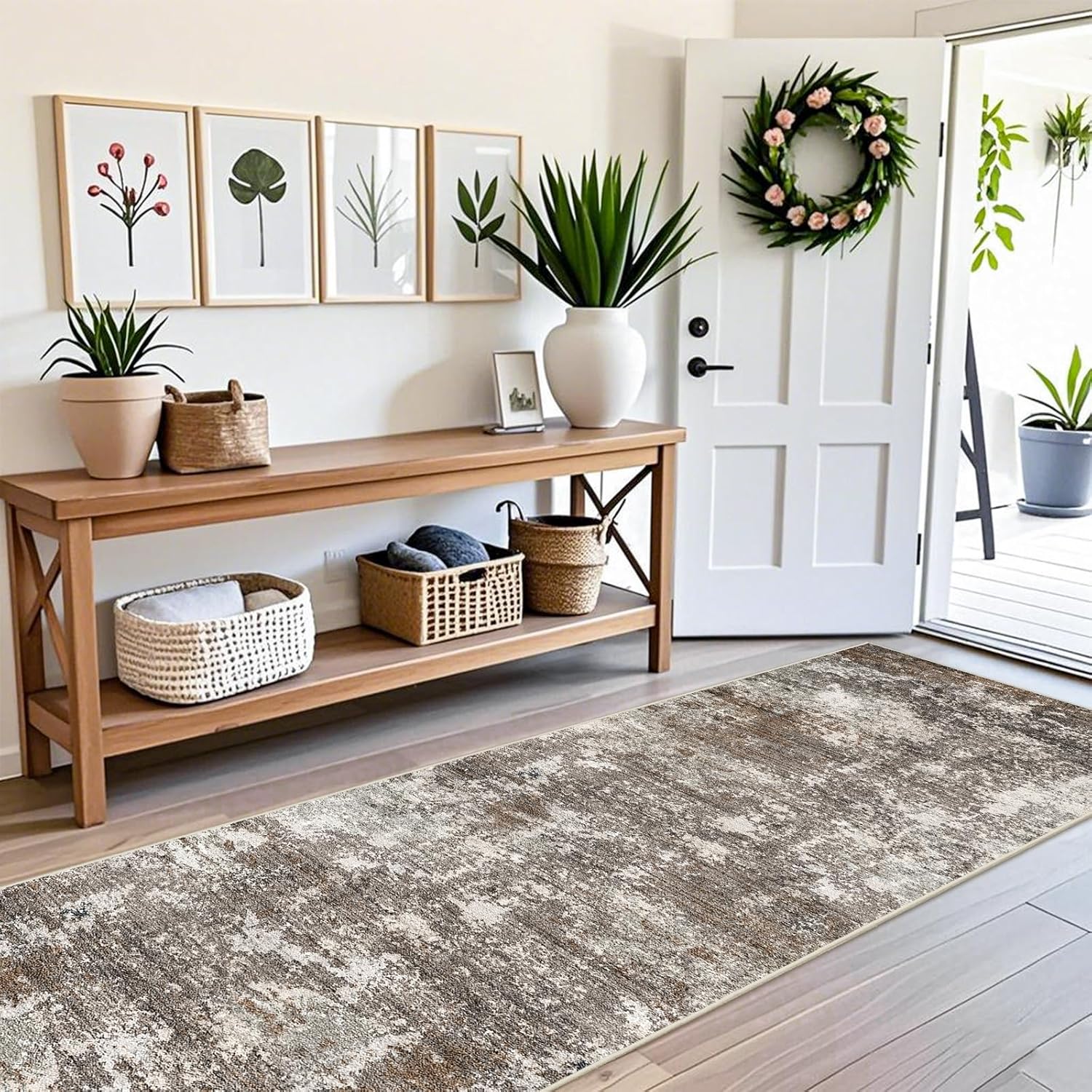 Thumbnail 2 de 3x10 ft Long Hallway Runner Rug Non-Slip 🏠