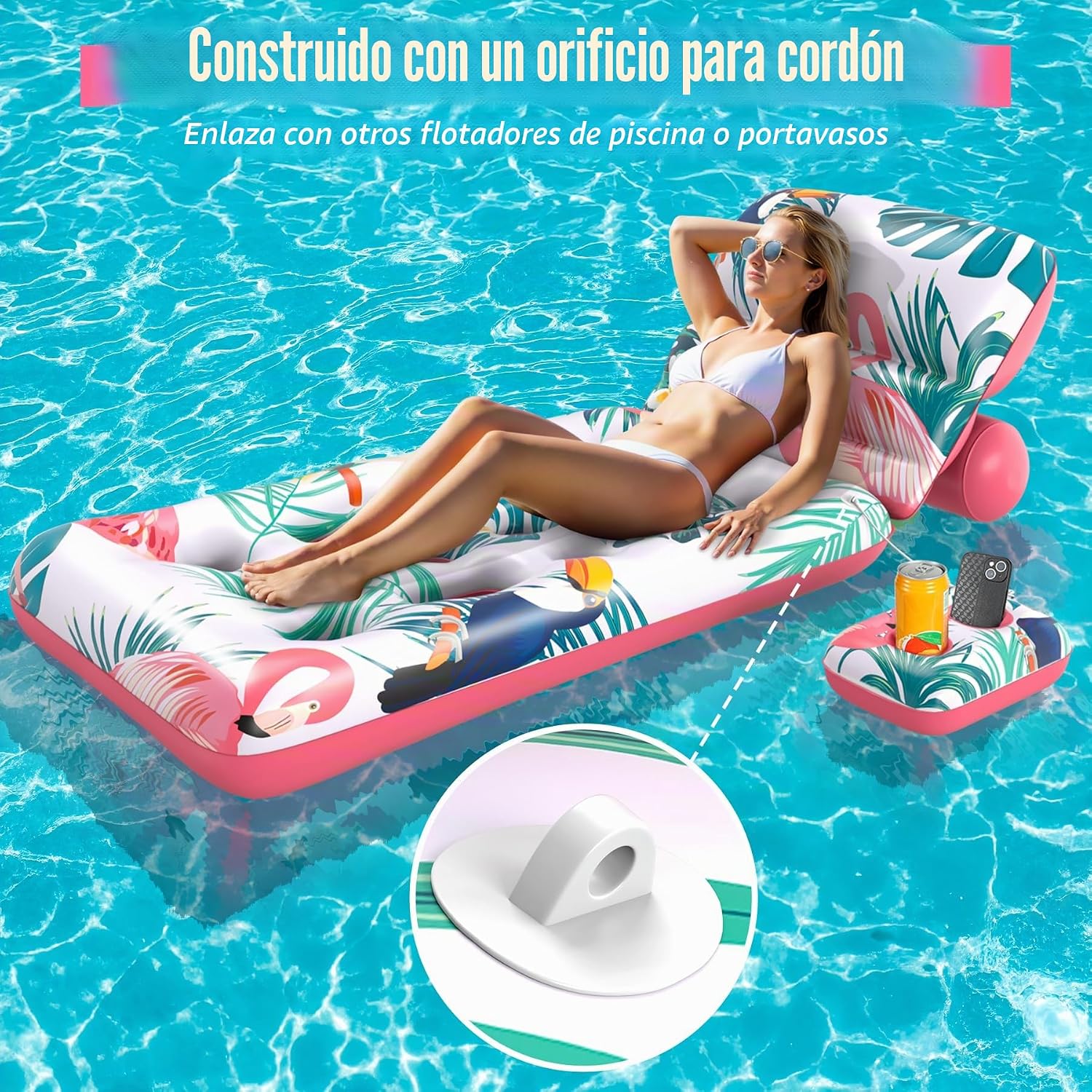 Thumbnail 6 de LUVTOY Colchoneta Piscina con Respaldo Ajustable: descanso, refresco y diversión para adultos