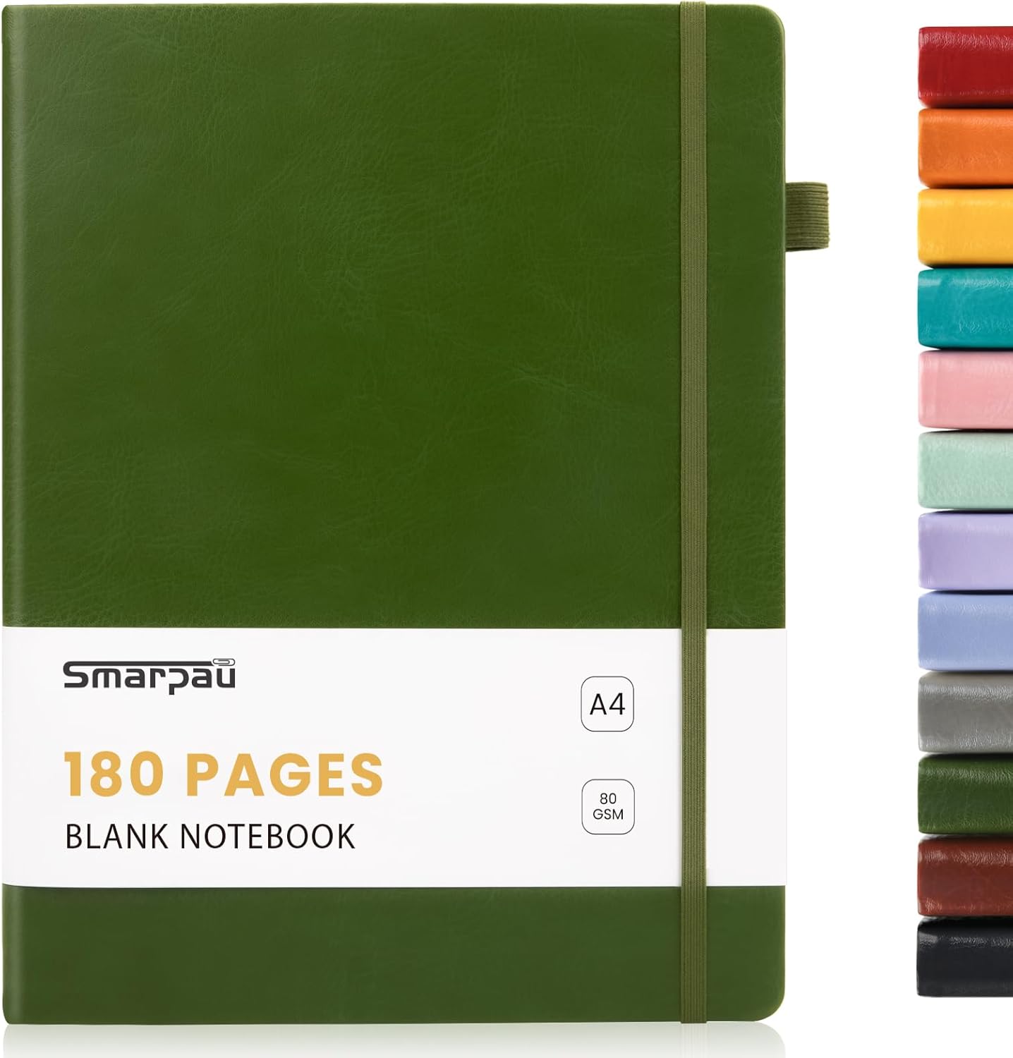Thumbnail 6 de Smarpau A4 Plain Notebook – PU Leather Journal with 180 Unlined Pages