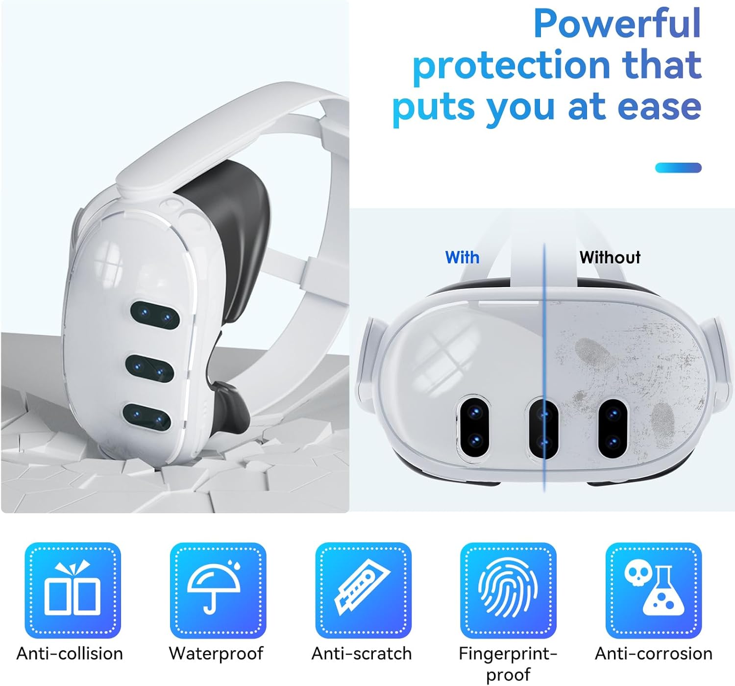 Thumbnail 2 de Olycism Schutzhülle für Meta Quest 3 mit 3 Kamera-Glassschutz, Headset-Abdeckung und Joystick-Kappen