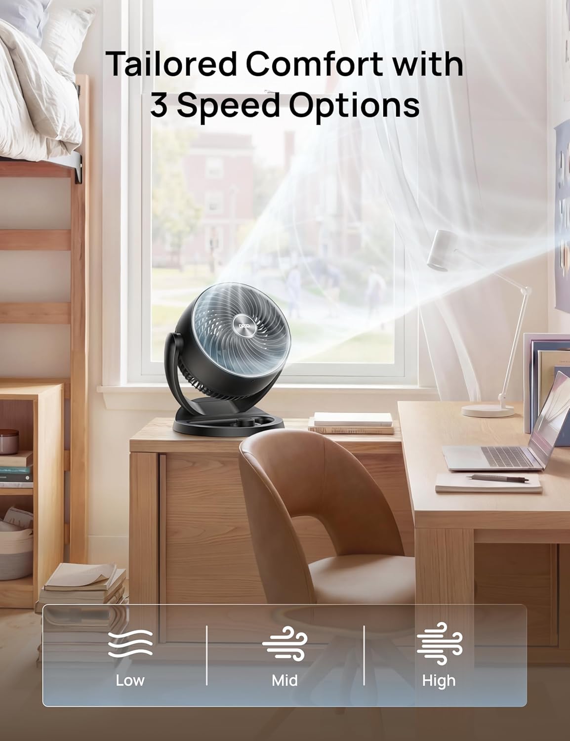 Thumbnail 4 de DREO 12-Inch Bedroom Fan with WingBoost Airflow