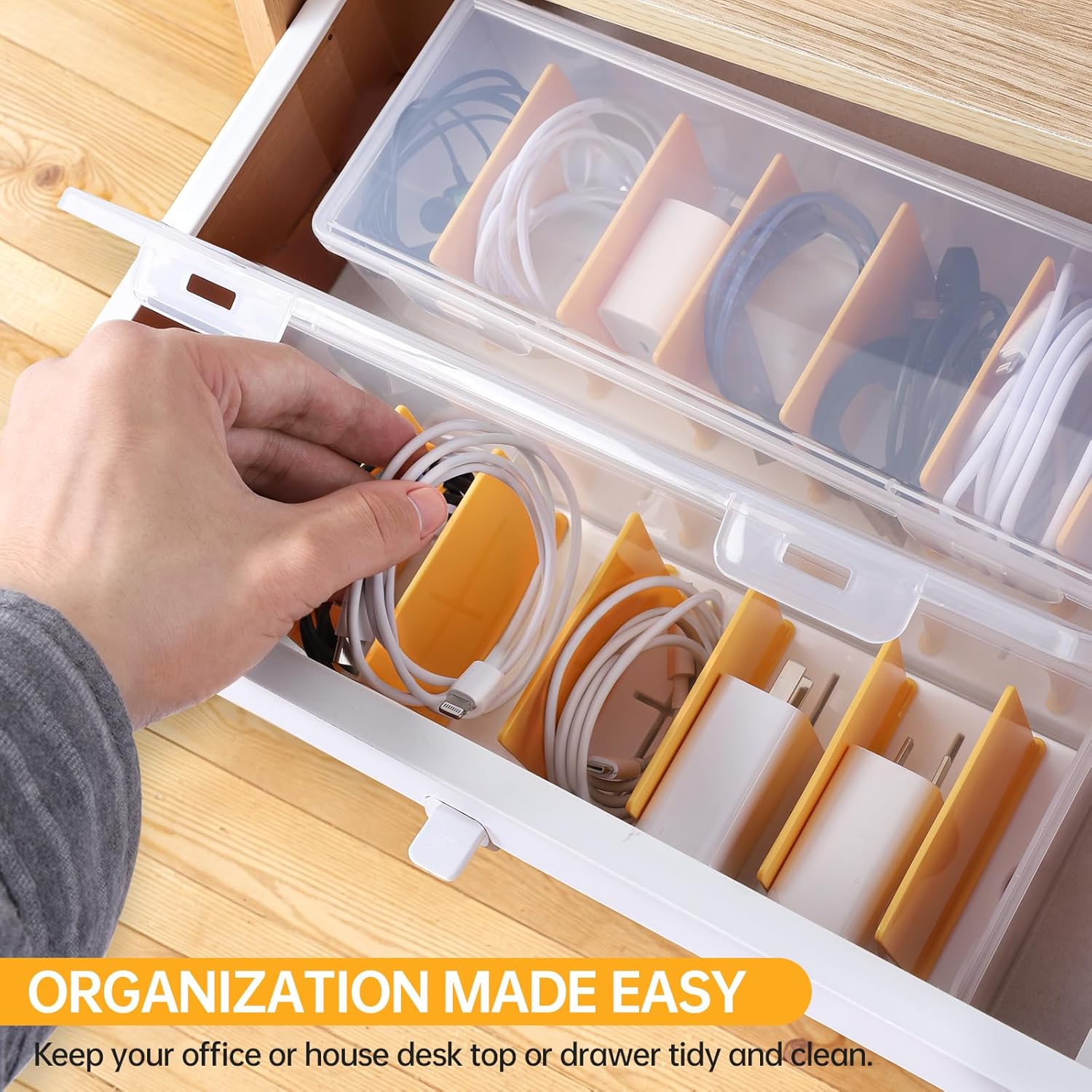 Thumbnail 4 de PAVSTINE Cable Management Box with Lid 7 Compartment