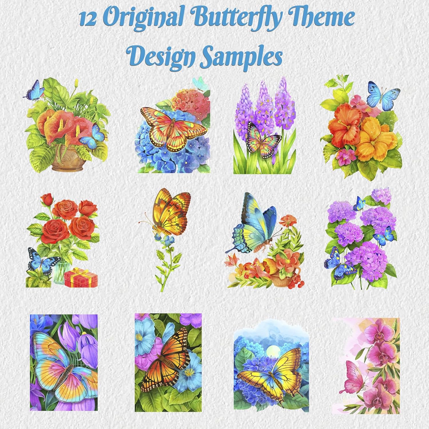 Detalle 2 de apolyone PKNB2025-1 Butterfly Watercolor Coloring Book, 100% Cotton 300gsm A4