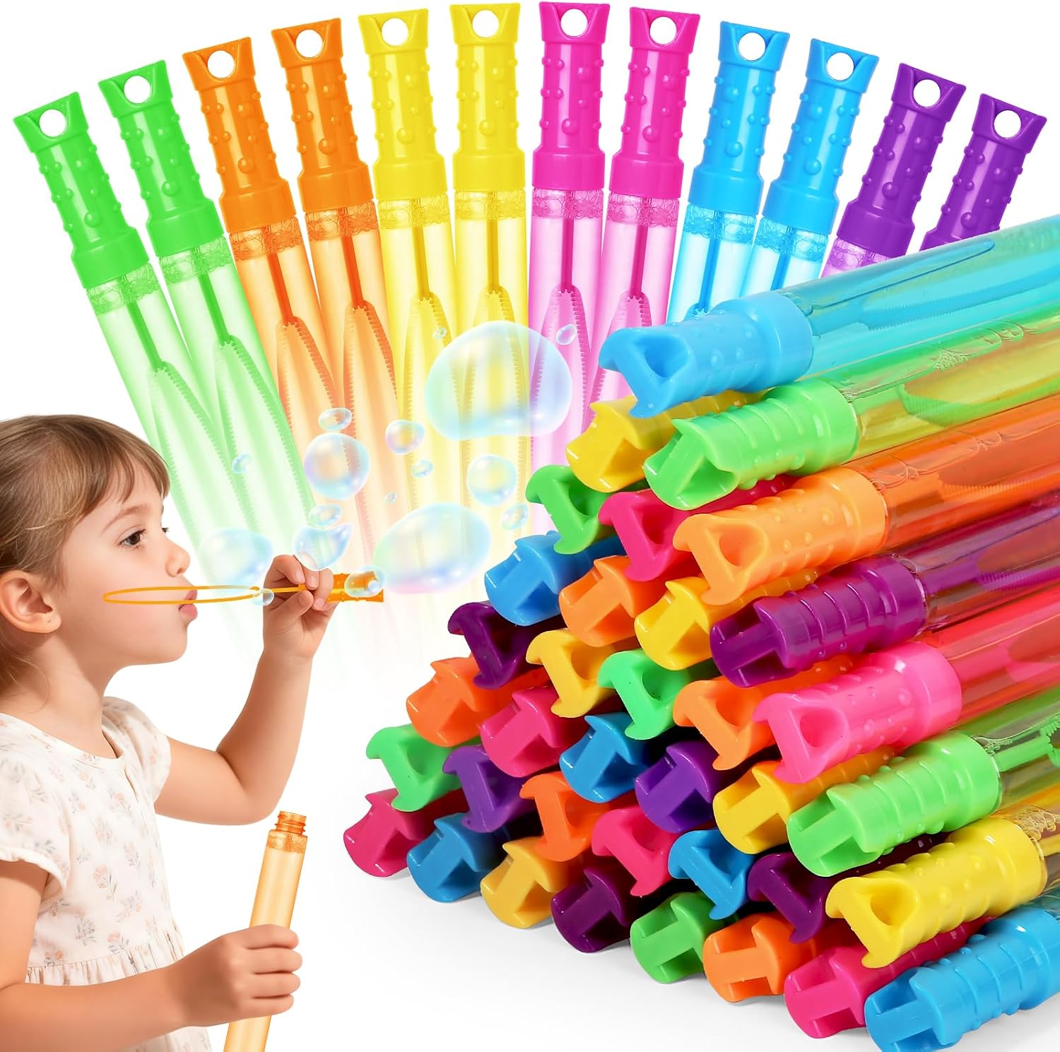 Thumbnail 6 de SpringFlower Bubble Wand: 24-Pack Colorful Bubble Party Favors