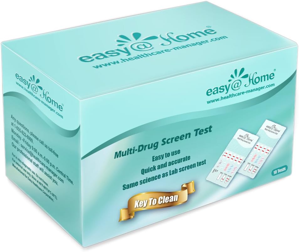 Detalle de Easy@Home 5-Panel Urine Drug Test Kit, 10 Pack, Results in 5 Minutes