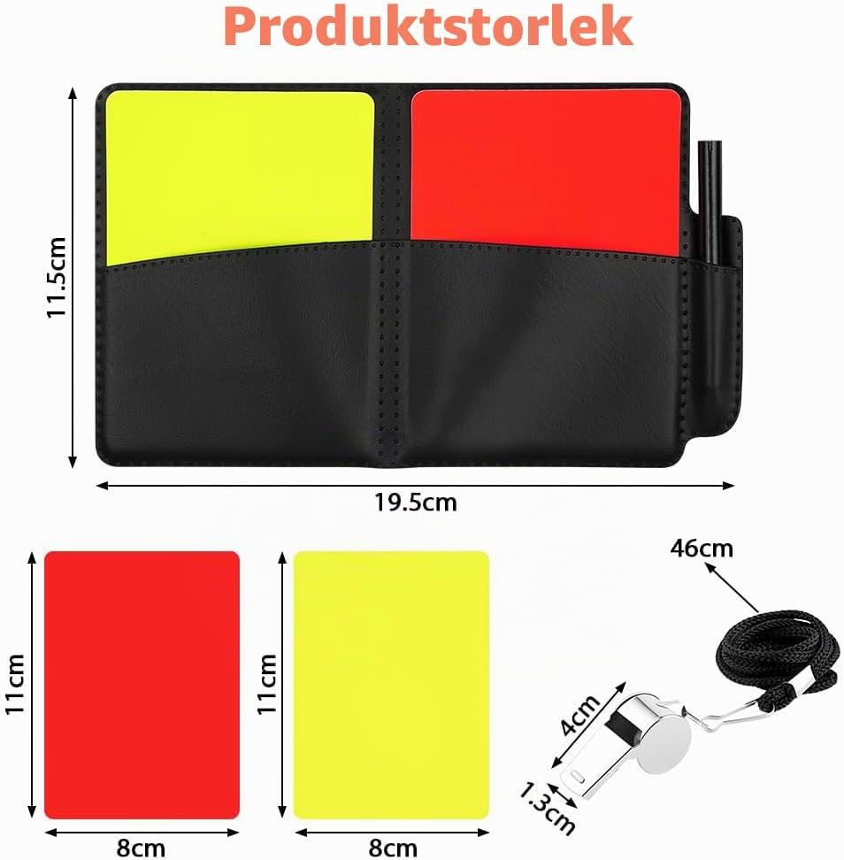 Detalle 2 de AYESY domarset med två visselpipor i rostfritt stål, kort och anteckningsbok
