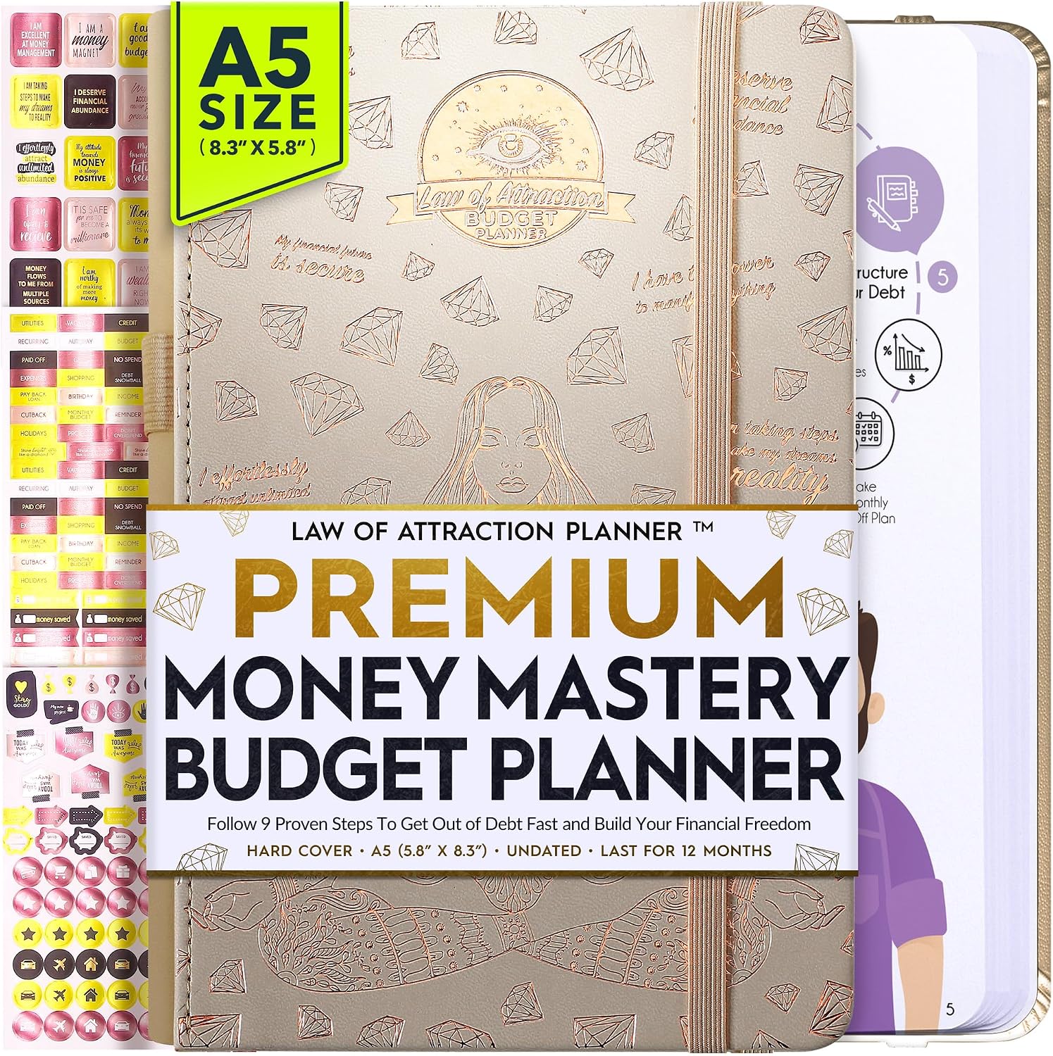 Detalle de Budget Planner and Monthly Bill Organizer 12-Month 📔