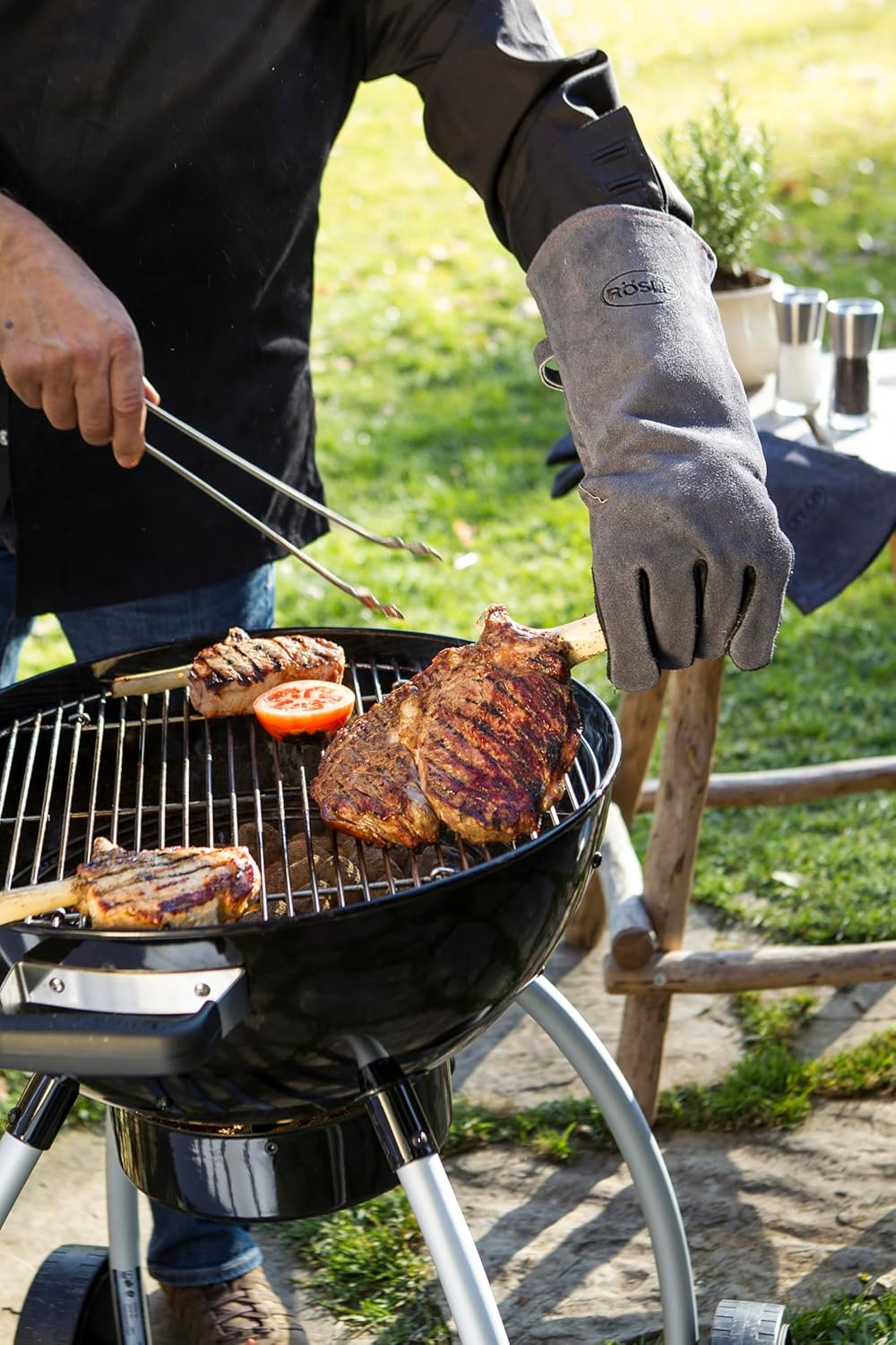 Thumbnail 4 de Gants de barbecue en cuir RÖSLE – taille universelle 24/XL, protection fiable contre les brûlures