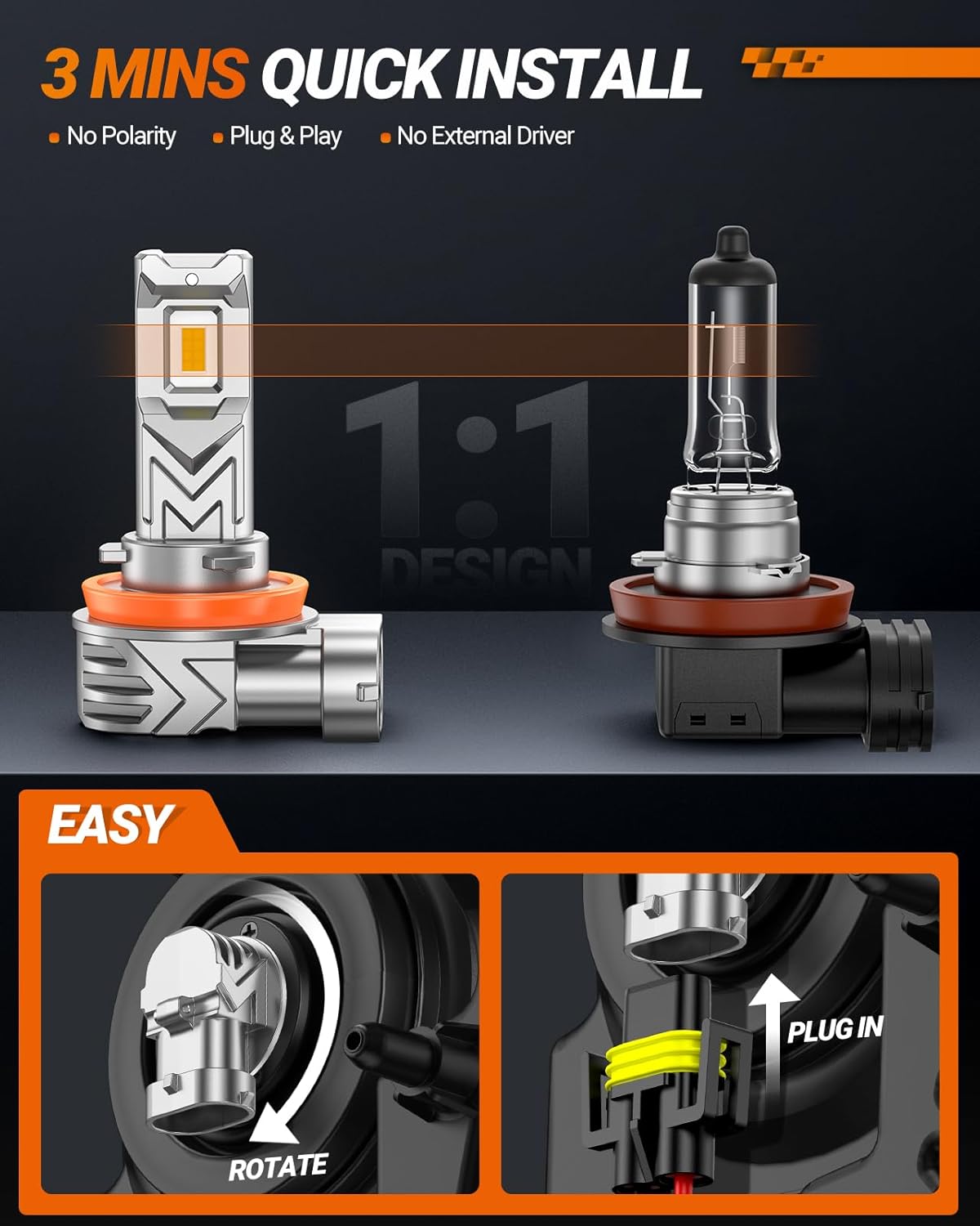 Thumbnail 4 de SEALIGHT H11 17000 Lumens Yellow Fog Bulb
