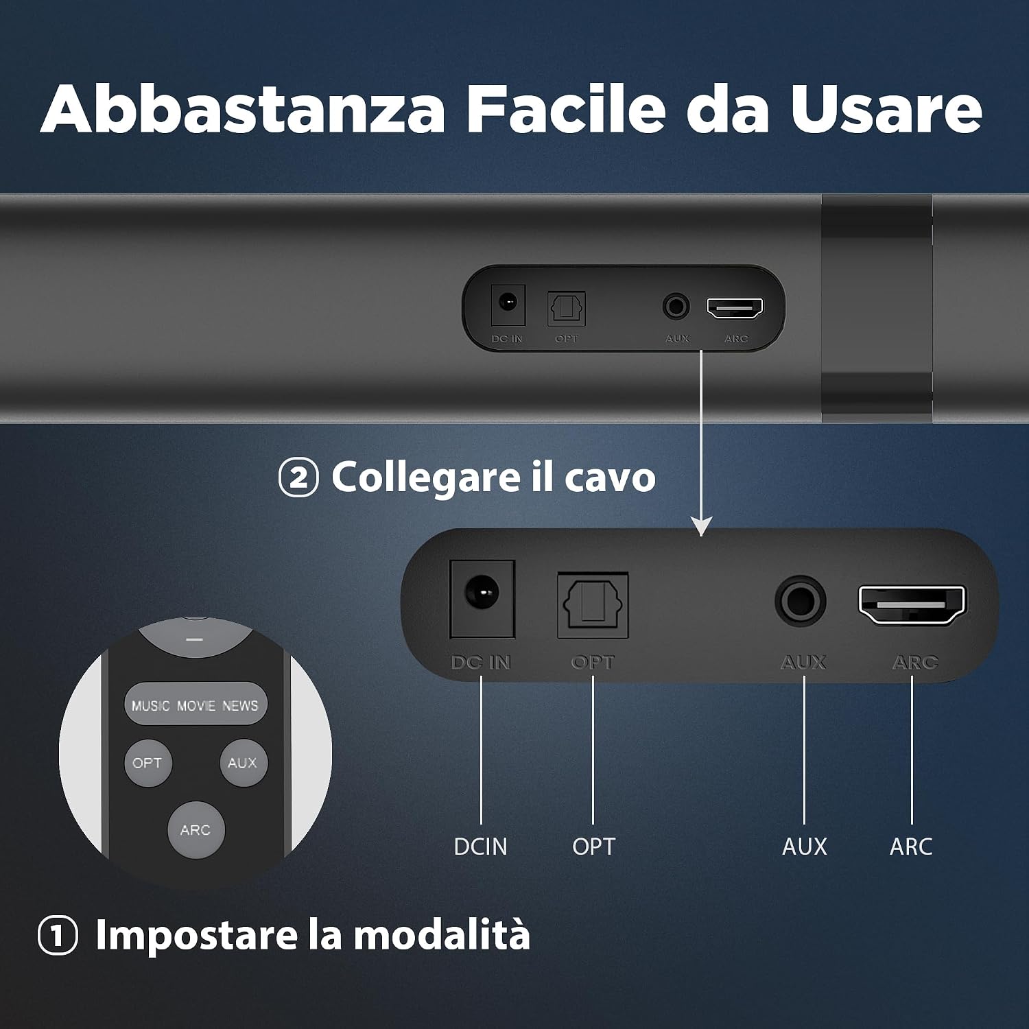 Thumbnail 6 de GarageRock Sound Bar per TV 2 in 1 divisibile con Bluetooth 5.3 e ARC/Opt/AUX
