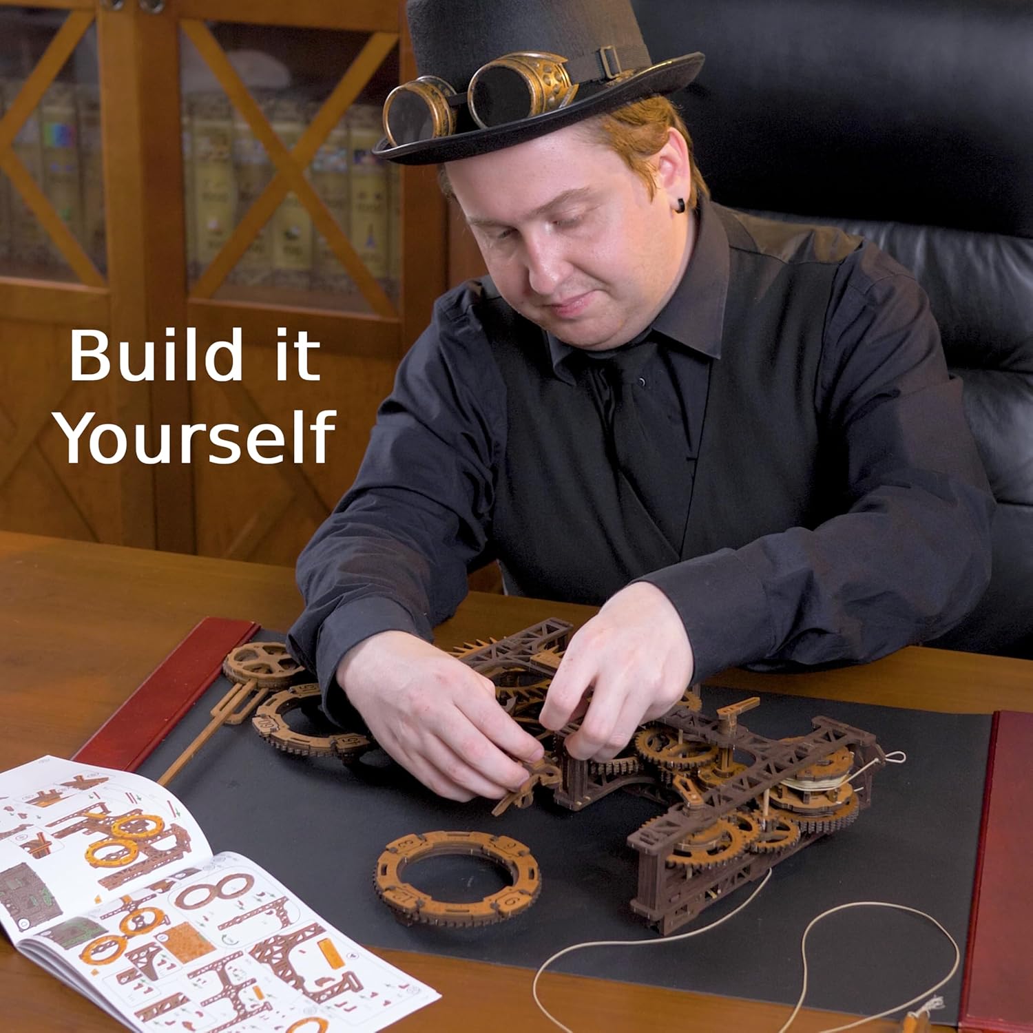 Thumbnail 1 de WOODEN.CITY Steampunk Gearworks 288-piece Mechanical Clock Kit 🧩