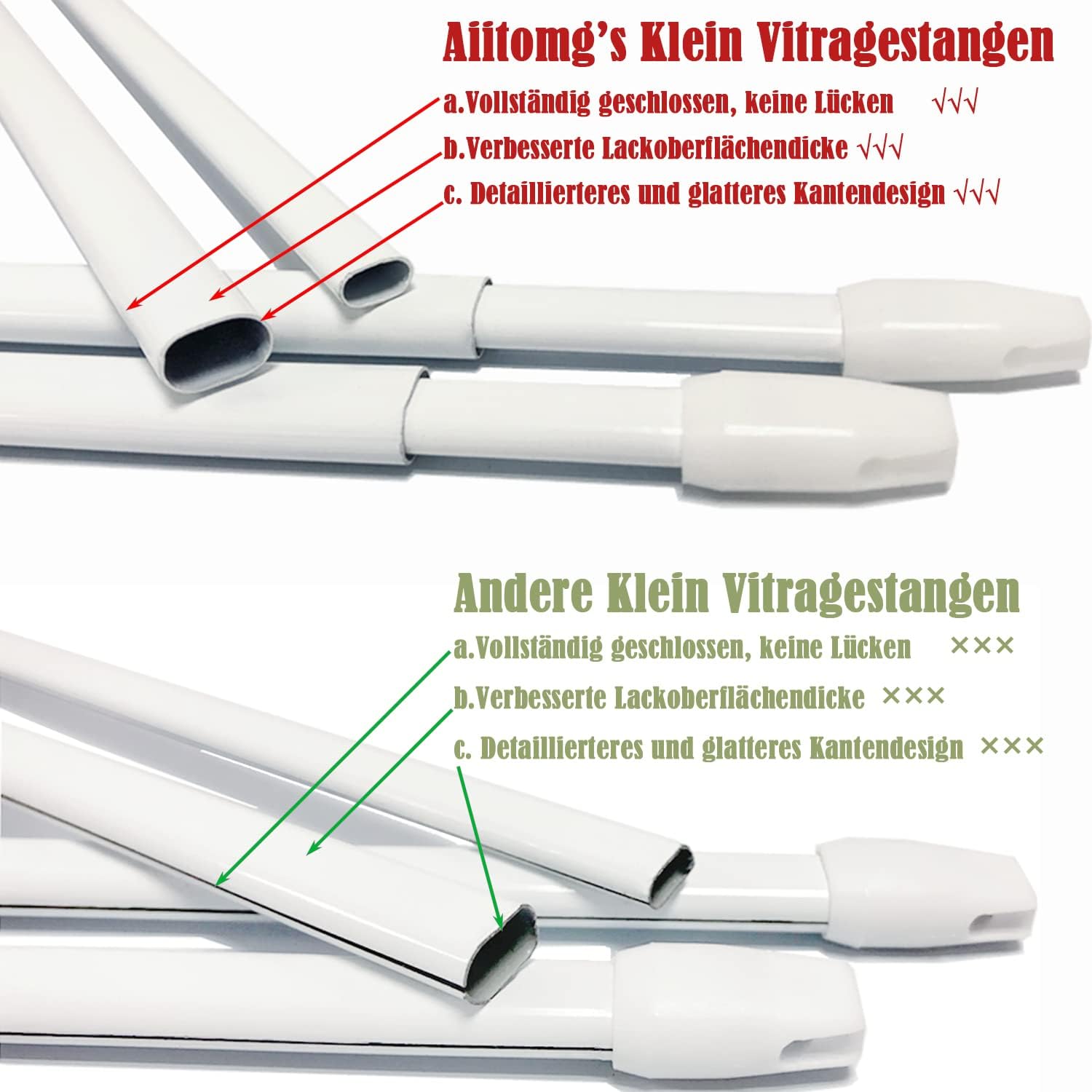 Detalle de Aiitomg tringle rideau extensible sans perçage 60-70 cm