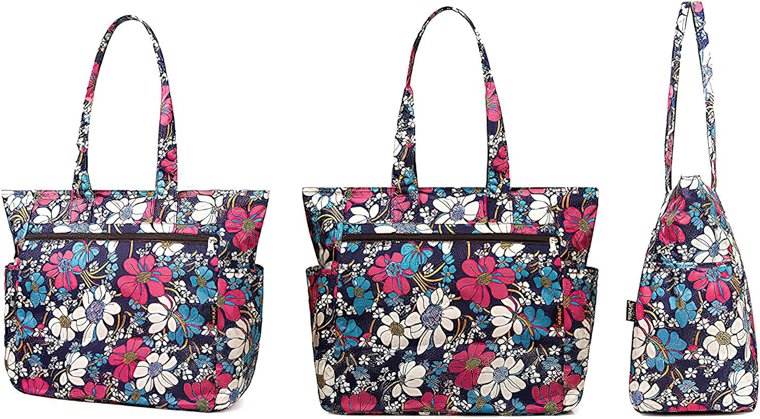 Detalle 2 de Floral Water-Resistant Large Tote: Everyday Utility for Work, School and Travel