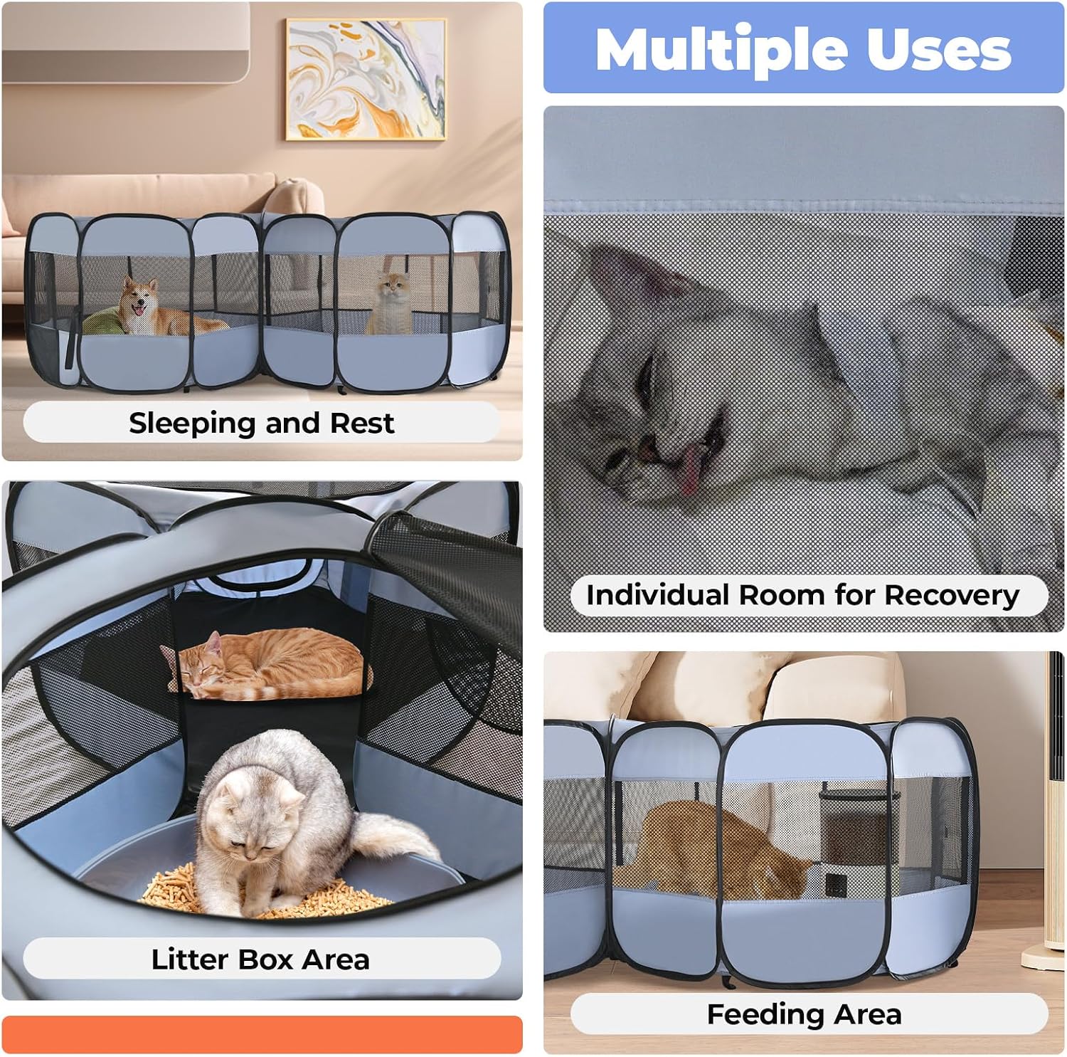 Detalle de Pop-up pet playpen with steel frame
