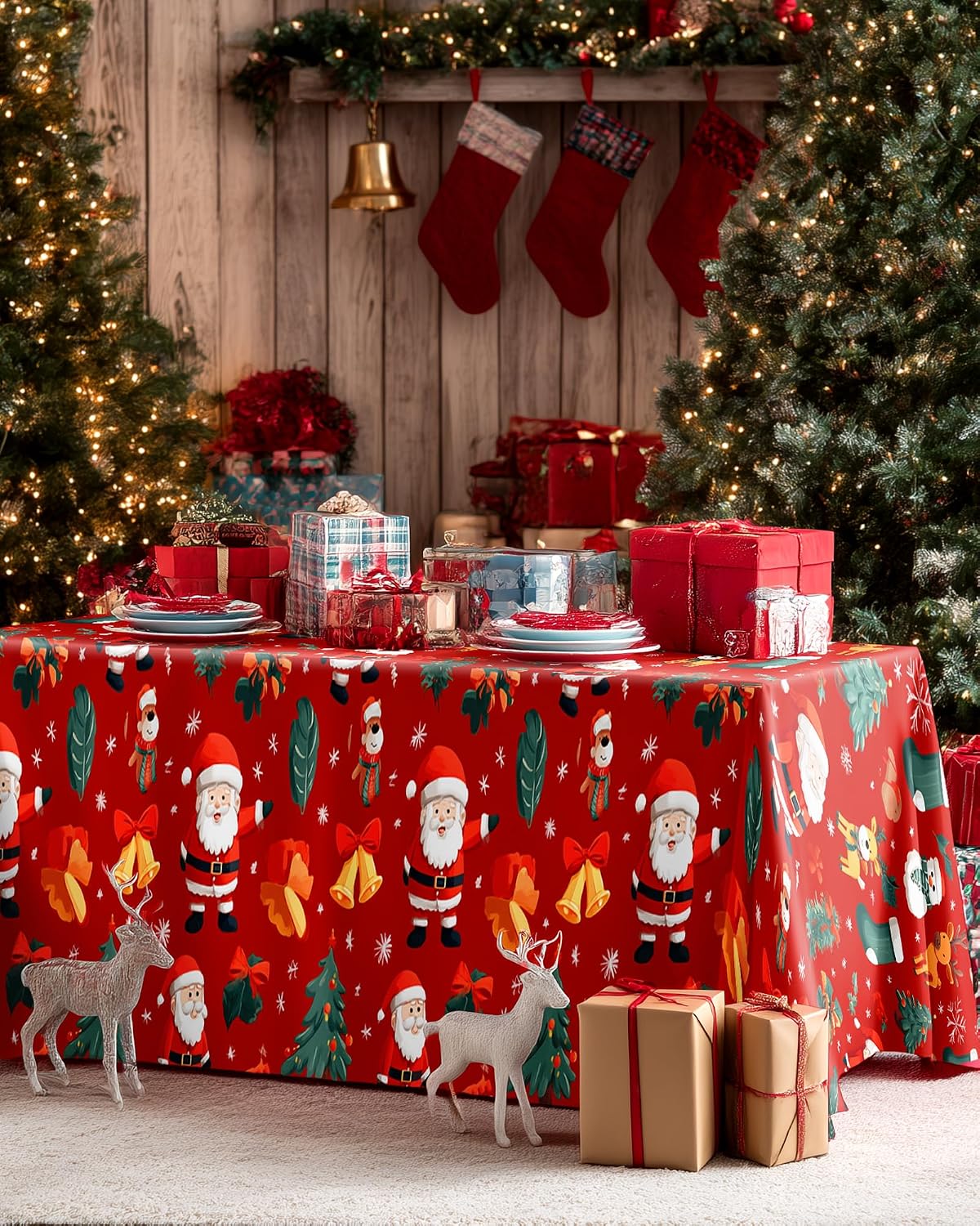 Thumbnail 6 de Pureegg Christmas Plastic Tablecloths, 54 x 108 in, 4-Pack, Waterproof