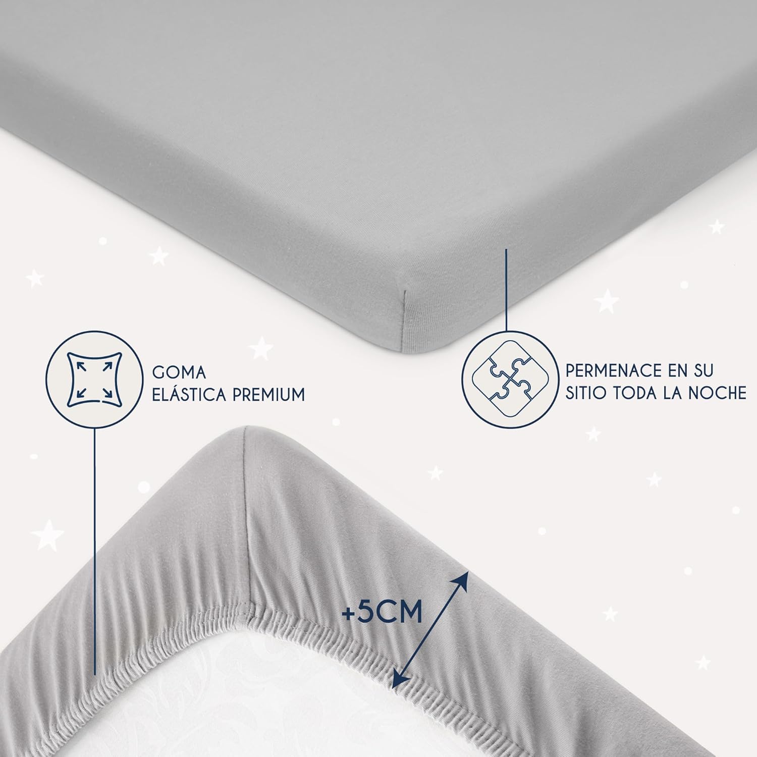 Thumbnail 3 de Dreamzie Juego 2 Sábanas Cuna 60x120/70x140 Algodón 100%