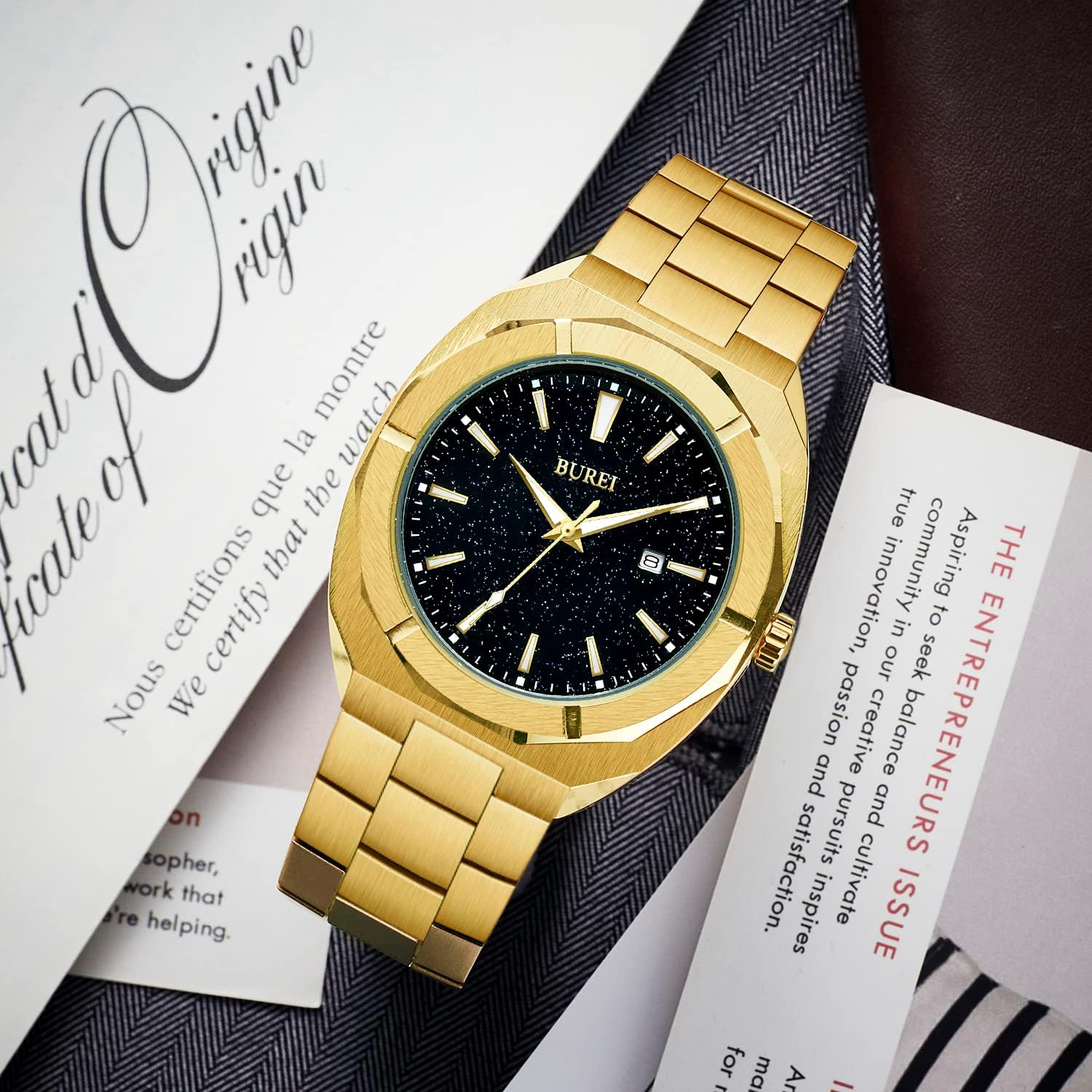 Detalle 2 de BUREI Quartz Montre acier 30M