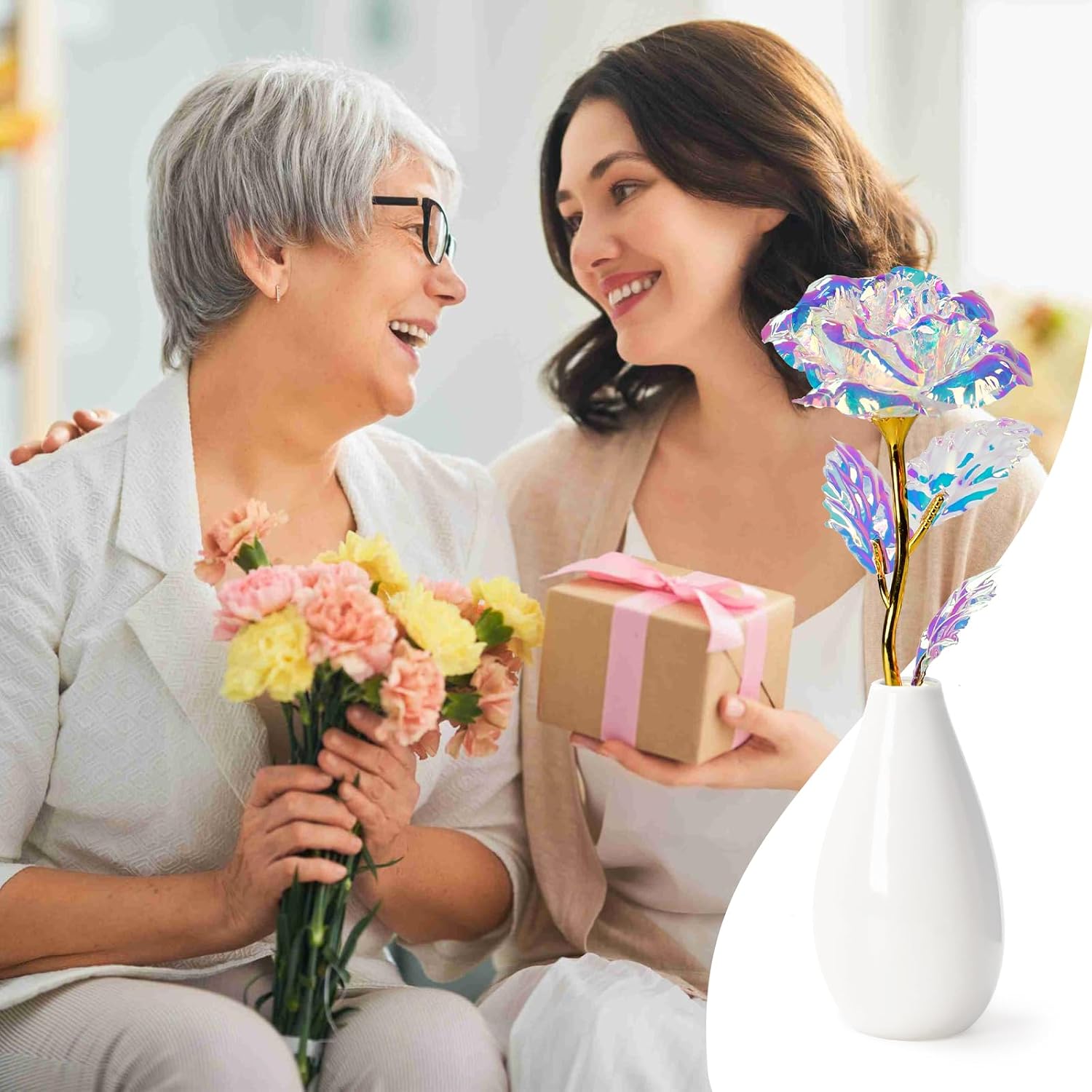 Thumbnail 6 de OEAGO Mothers Day Artificial Flower with Vase