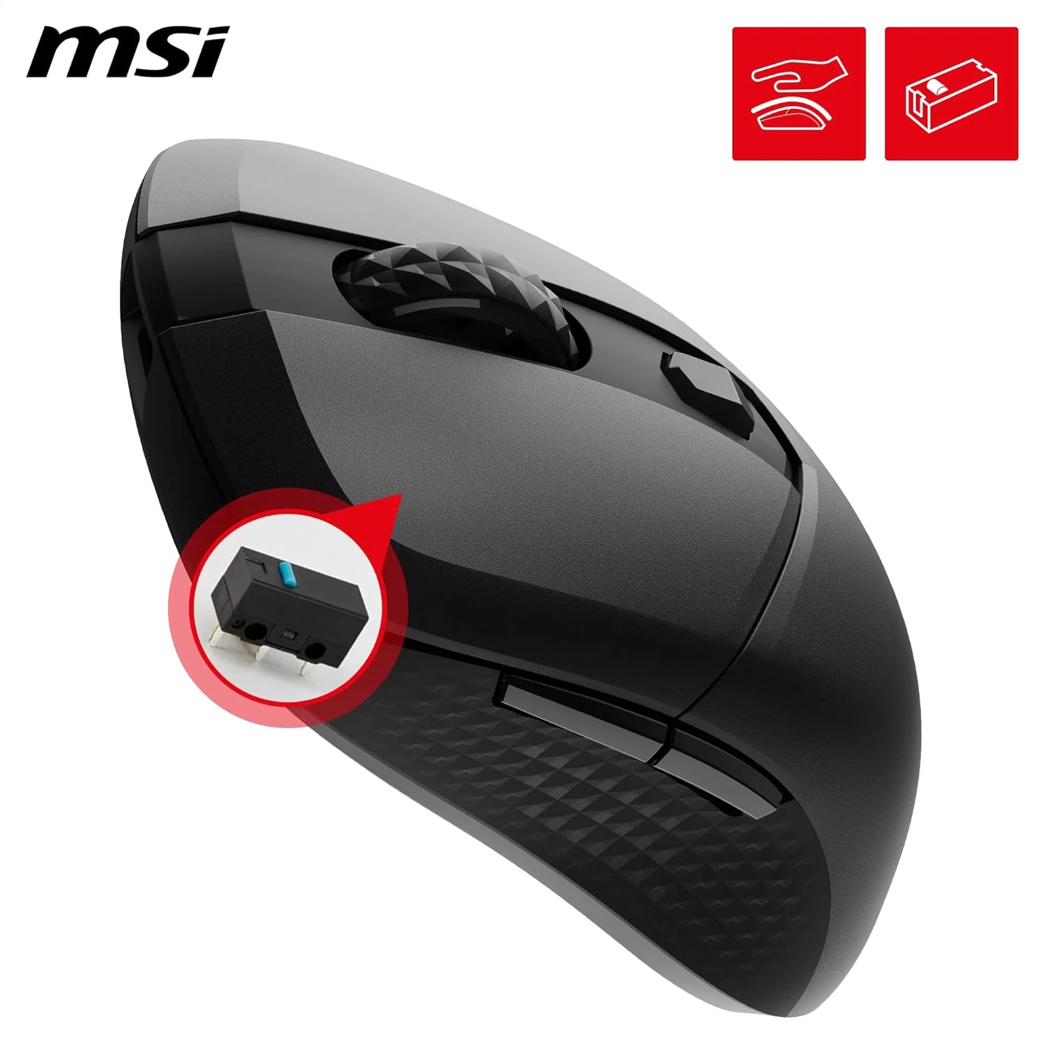 Thumbnail 1 de MSI Versa 300 Wireless : souris gaming sans fil symétrique, capteur optique 8000 DPI et 6 boutons
