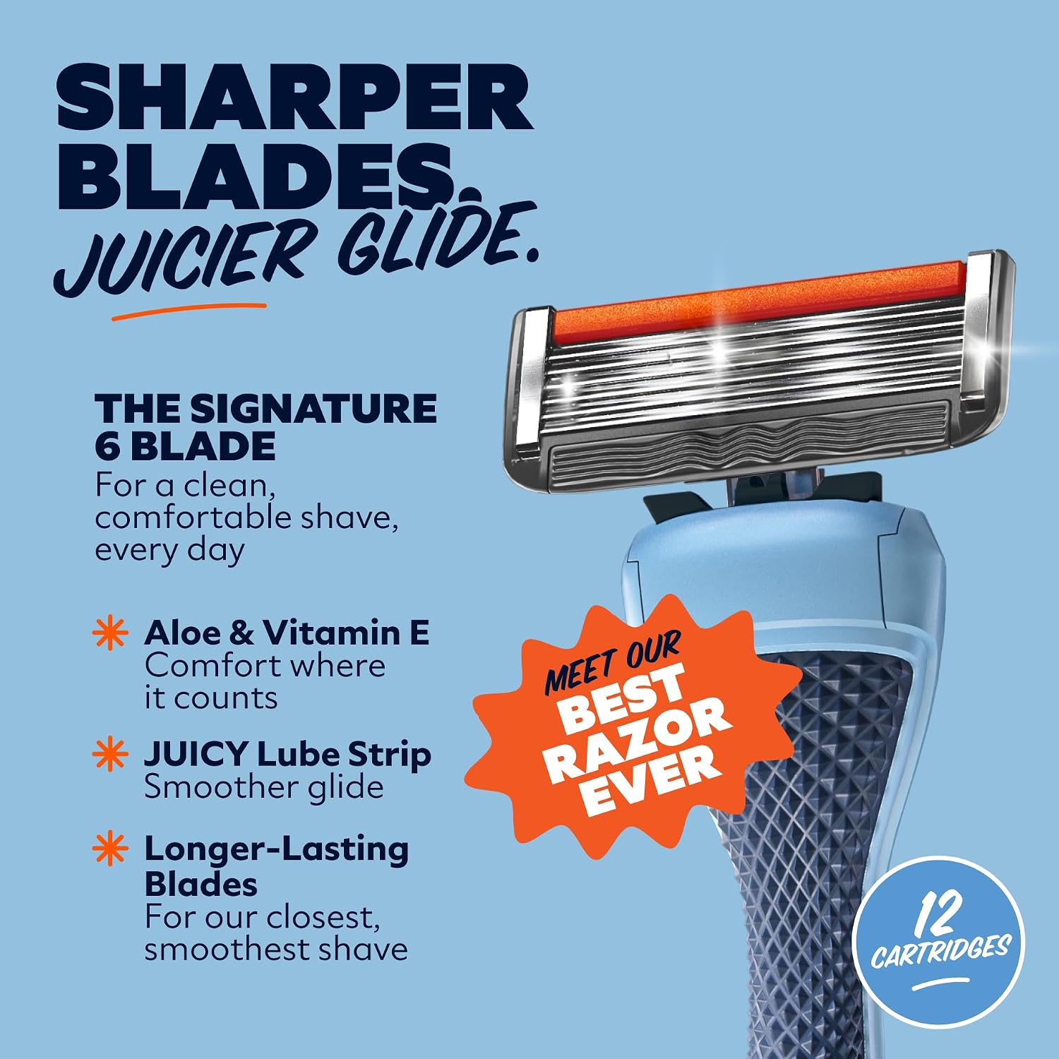Detalle 2 de Dollar Shave Club 6-Blade Razor Refills (12 Pack) with Stainless Steel Blades